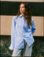 The Dress Shirt Curved Bib: Poplin, Sky Blue