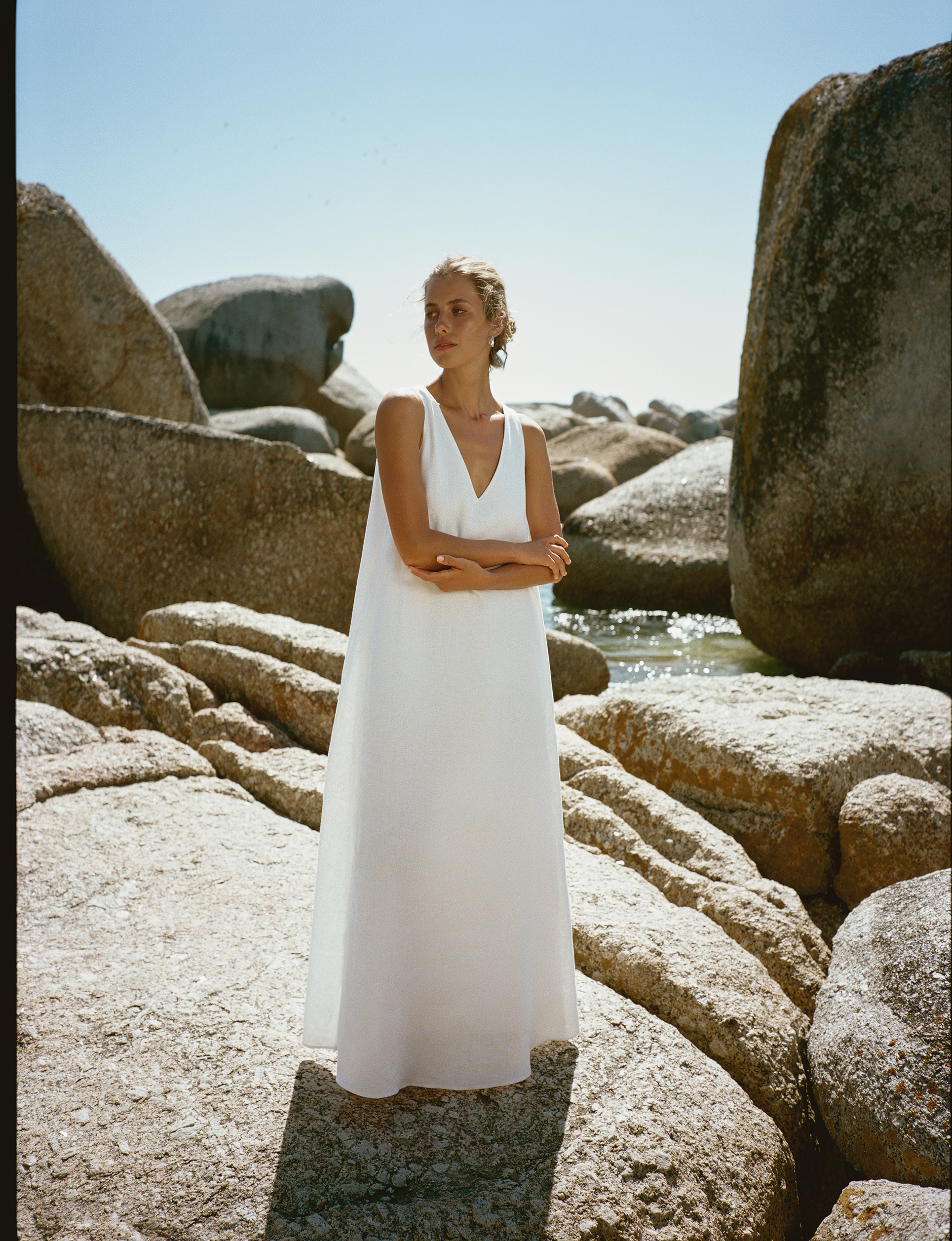 Blenheim Dress: Linen, White Main image