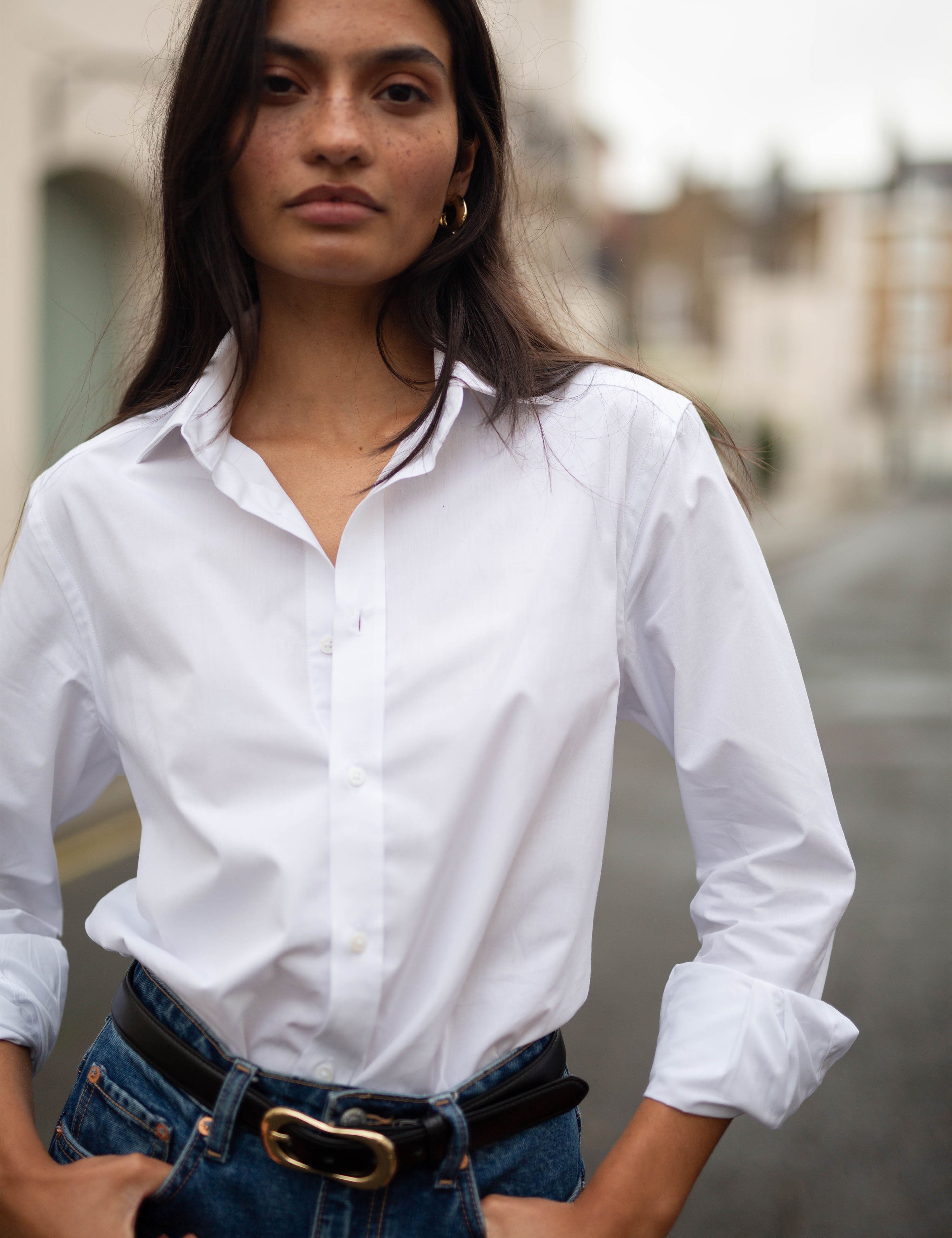 The Boyfriend: Fine Poplin, White Main image