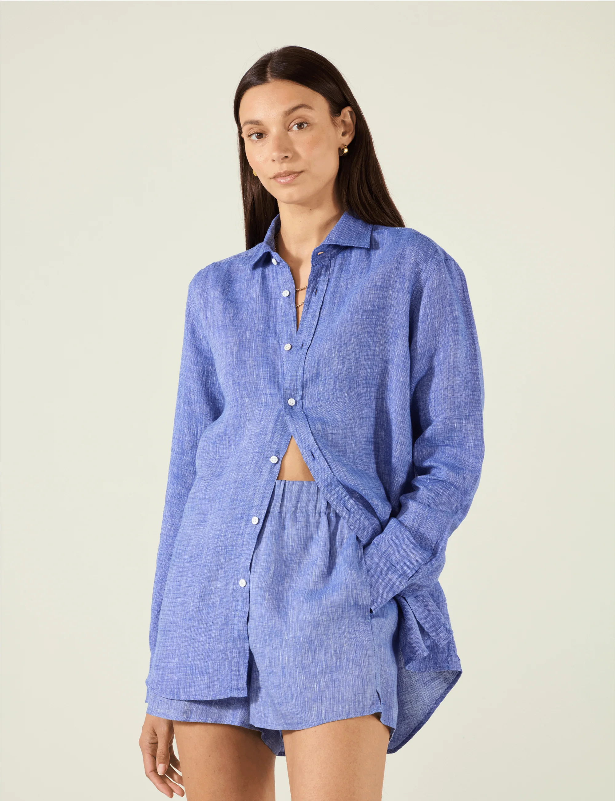 The Boxer: Linen, Lapis Blue Main image