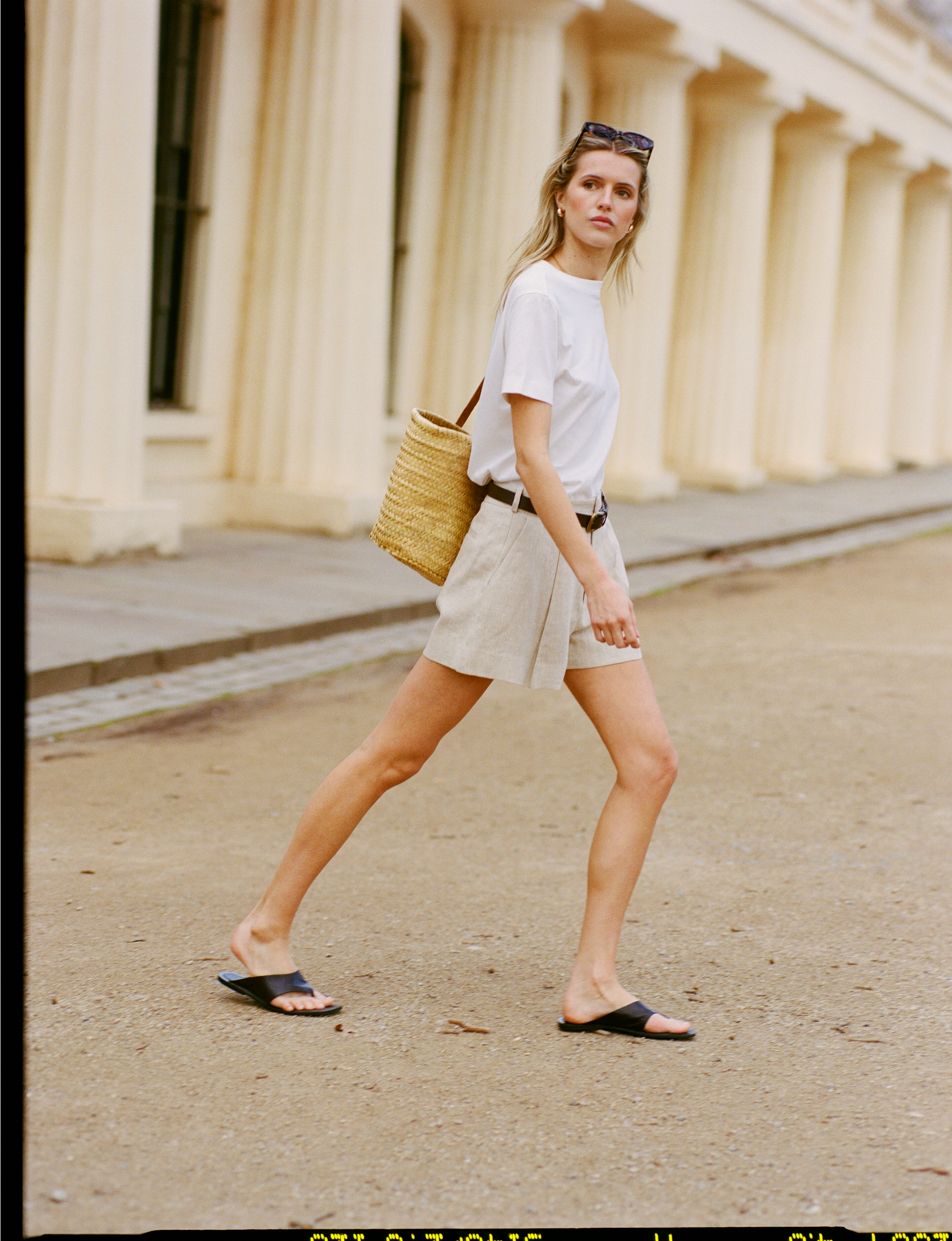 Penn Tailored Short: Linen, Oatmeal Main image