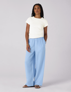 Bay Trouser: Linen, Cornflower Blue