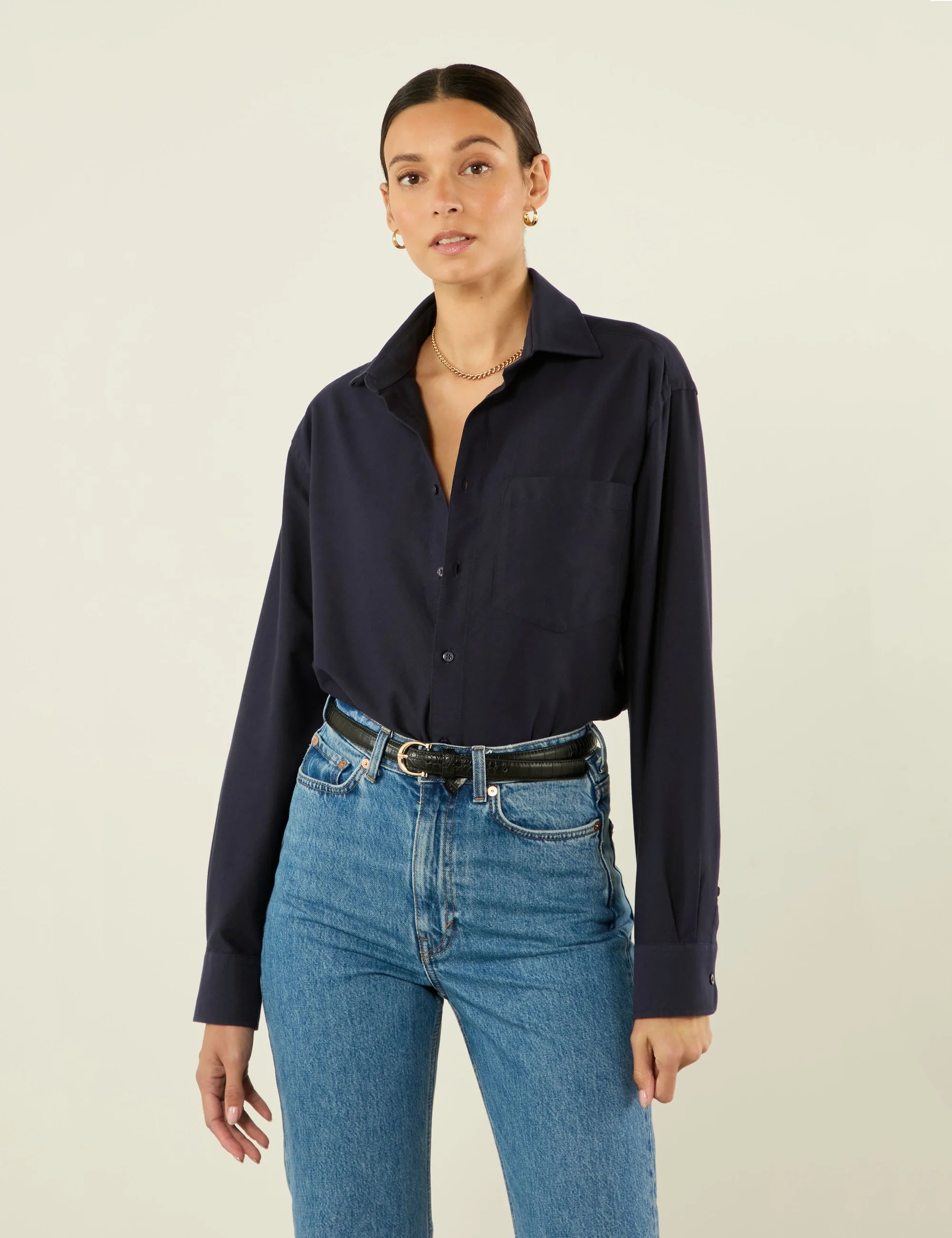 The Oversized: Oxford, Navy Blue Main image