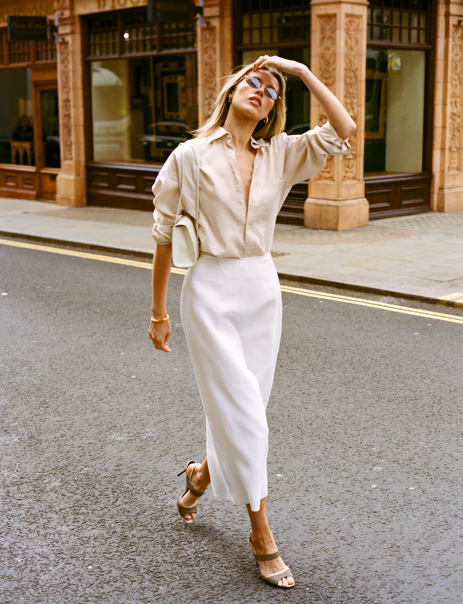 Clara Skirt: Linen, White Main image