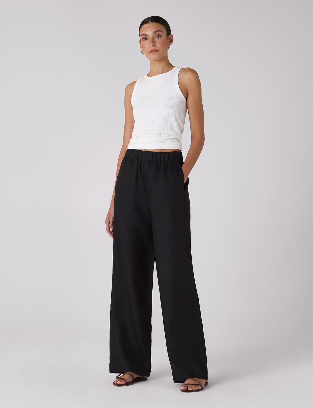 The Set: Linen Black Shirt & Palazzo