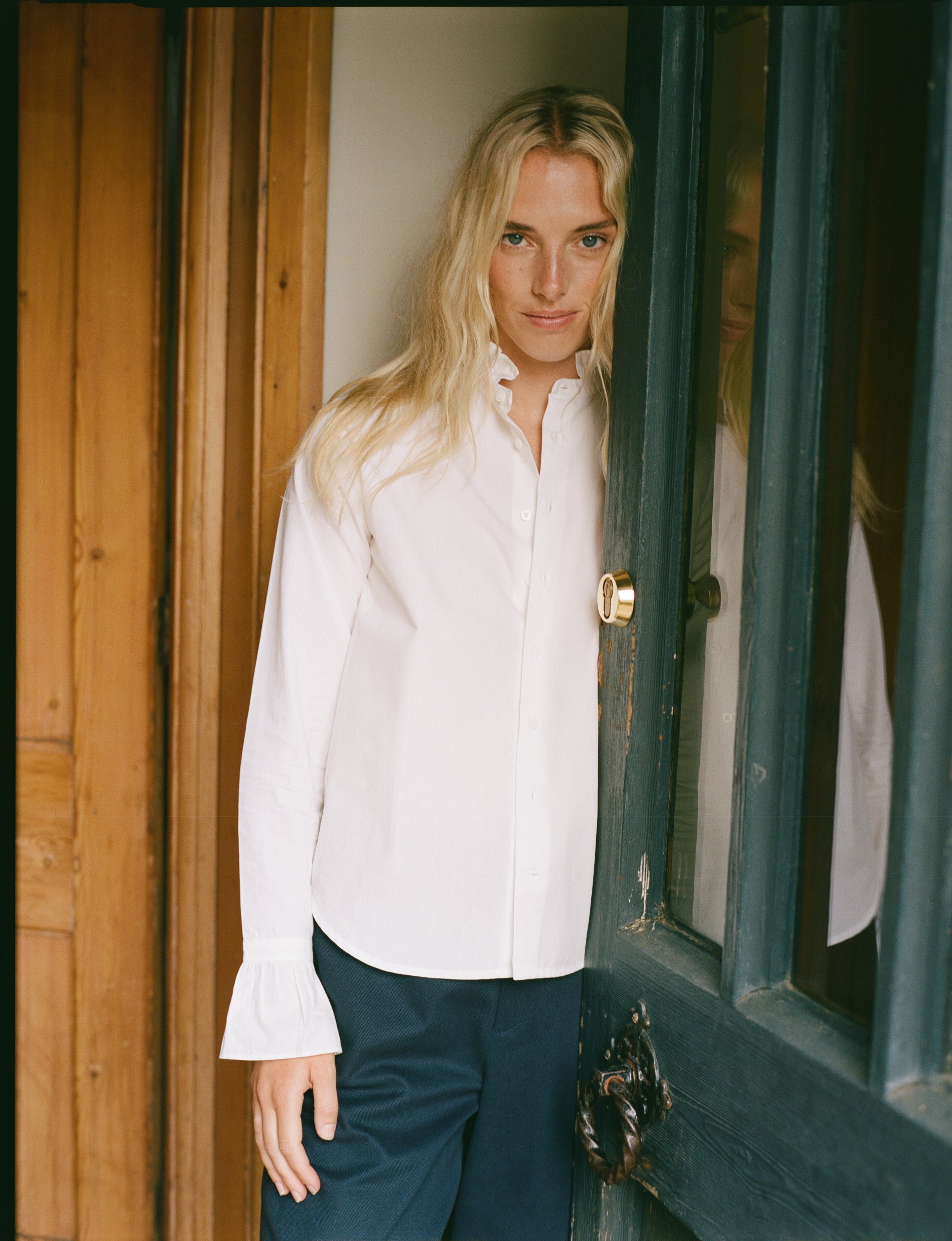Kew Blouse: Fine Poplin, White Main image