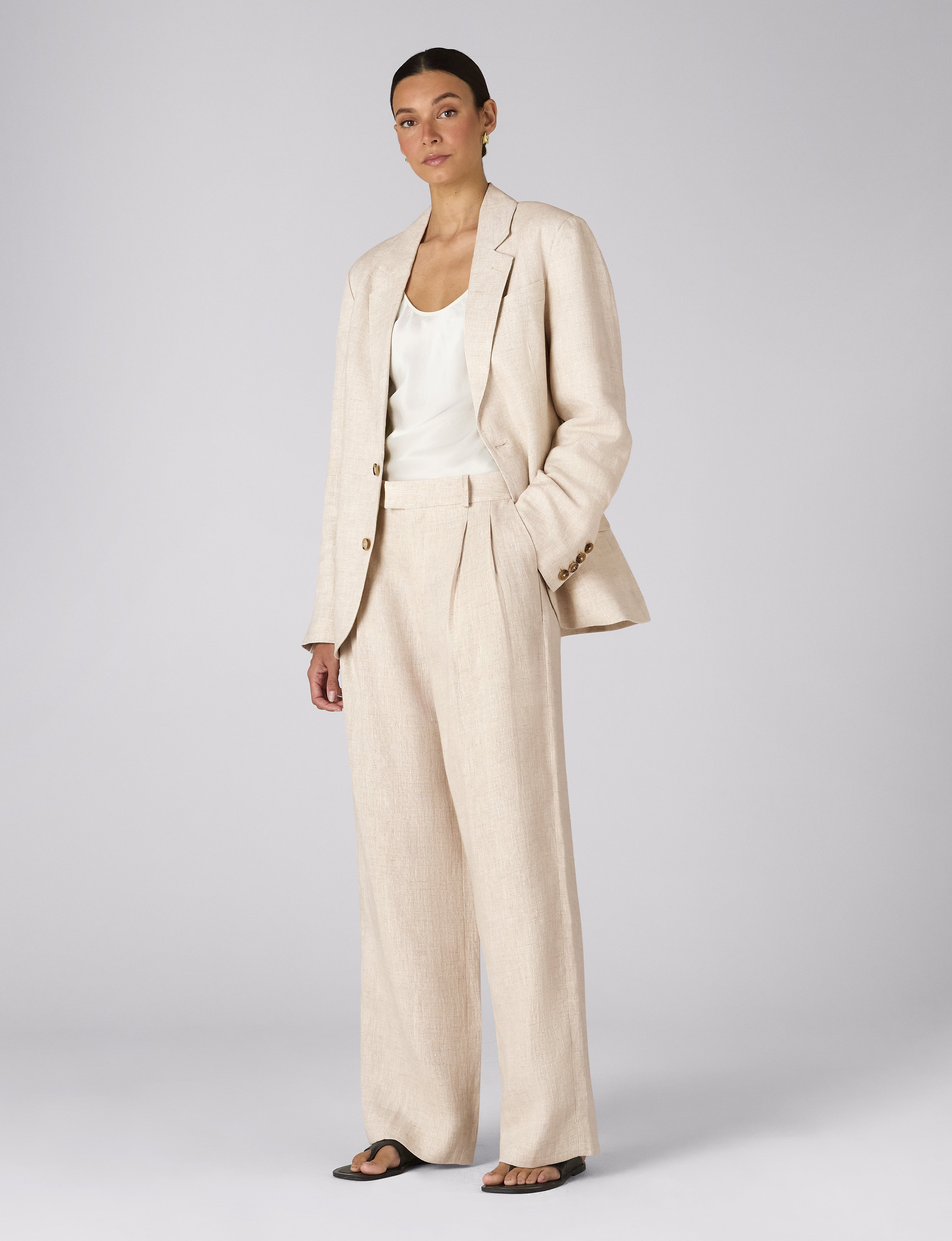 The Suit: Linen Oatmeal Blazer & Trouser Main image