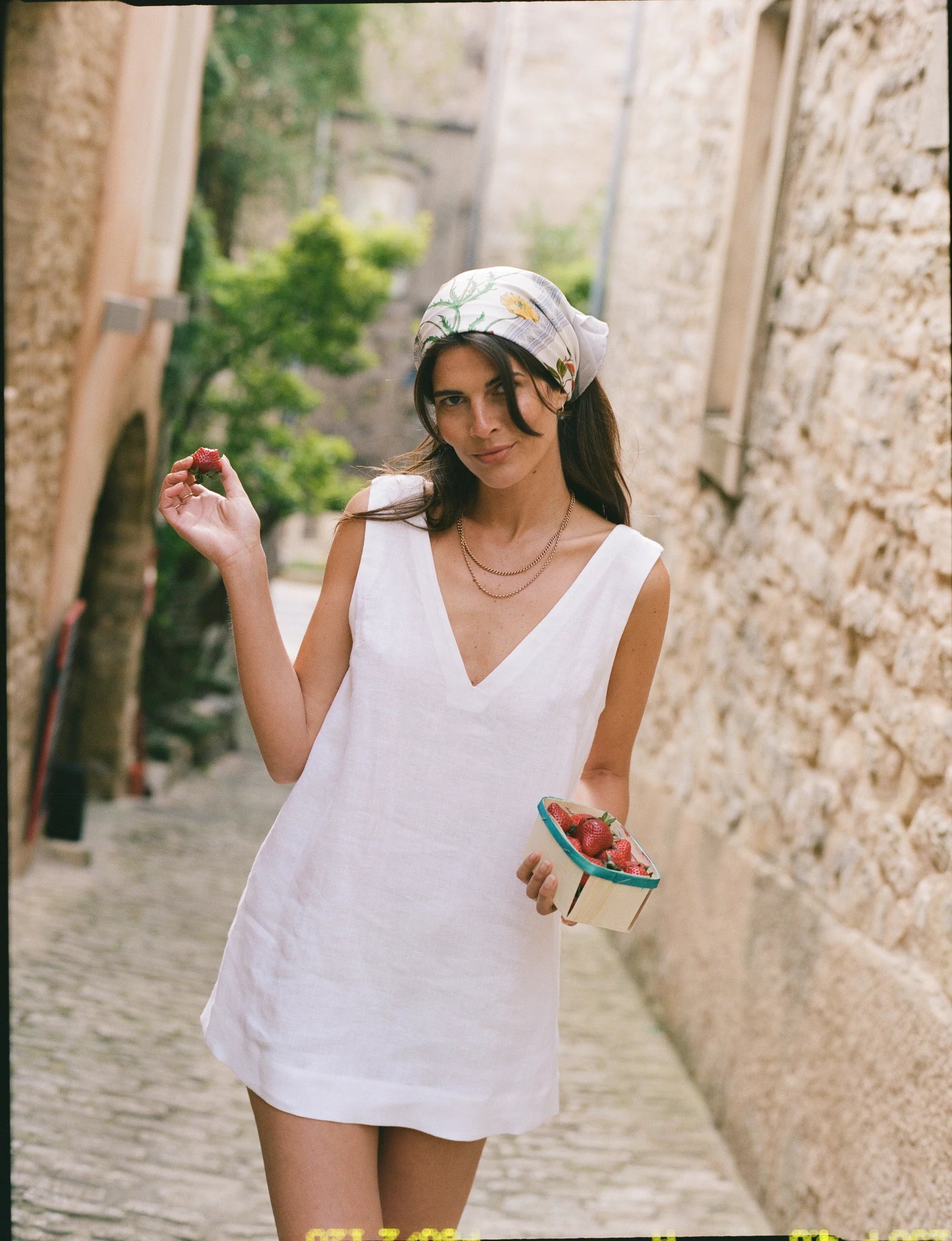 Sloane Dress: Linen, White Main image