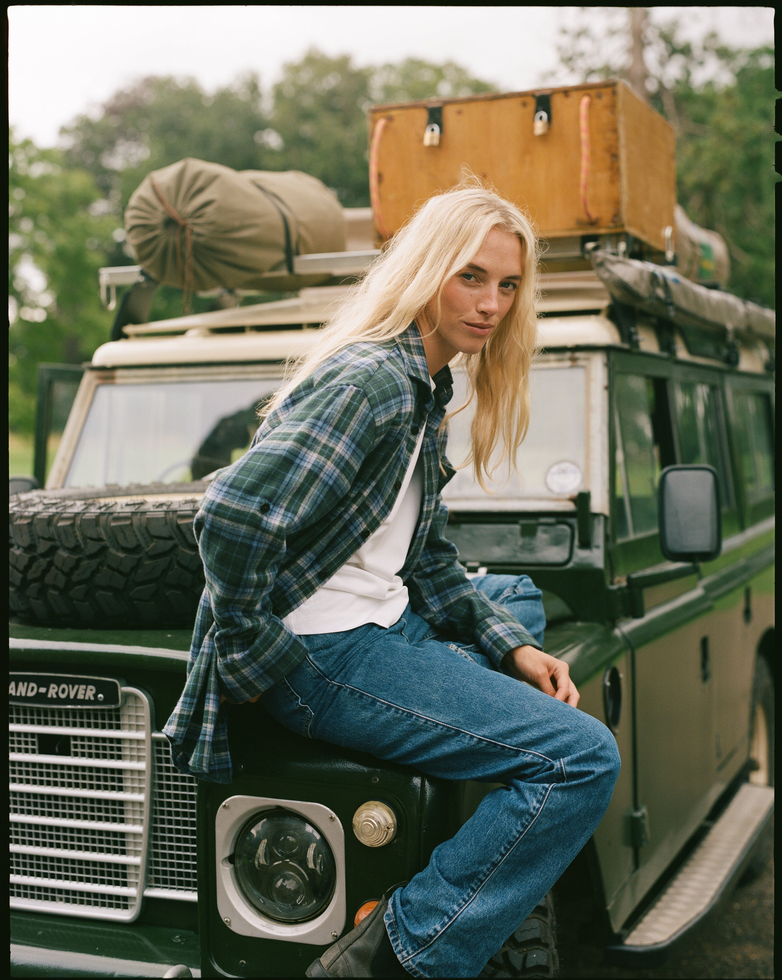 The Oversized: Thick Brushed, Blue and Green Check Main image