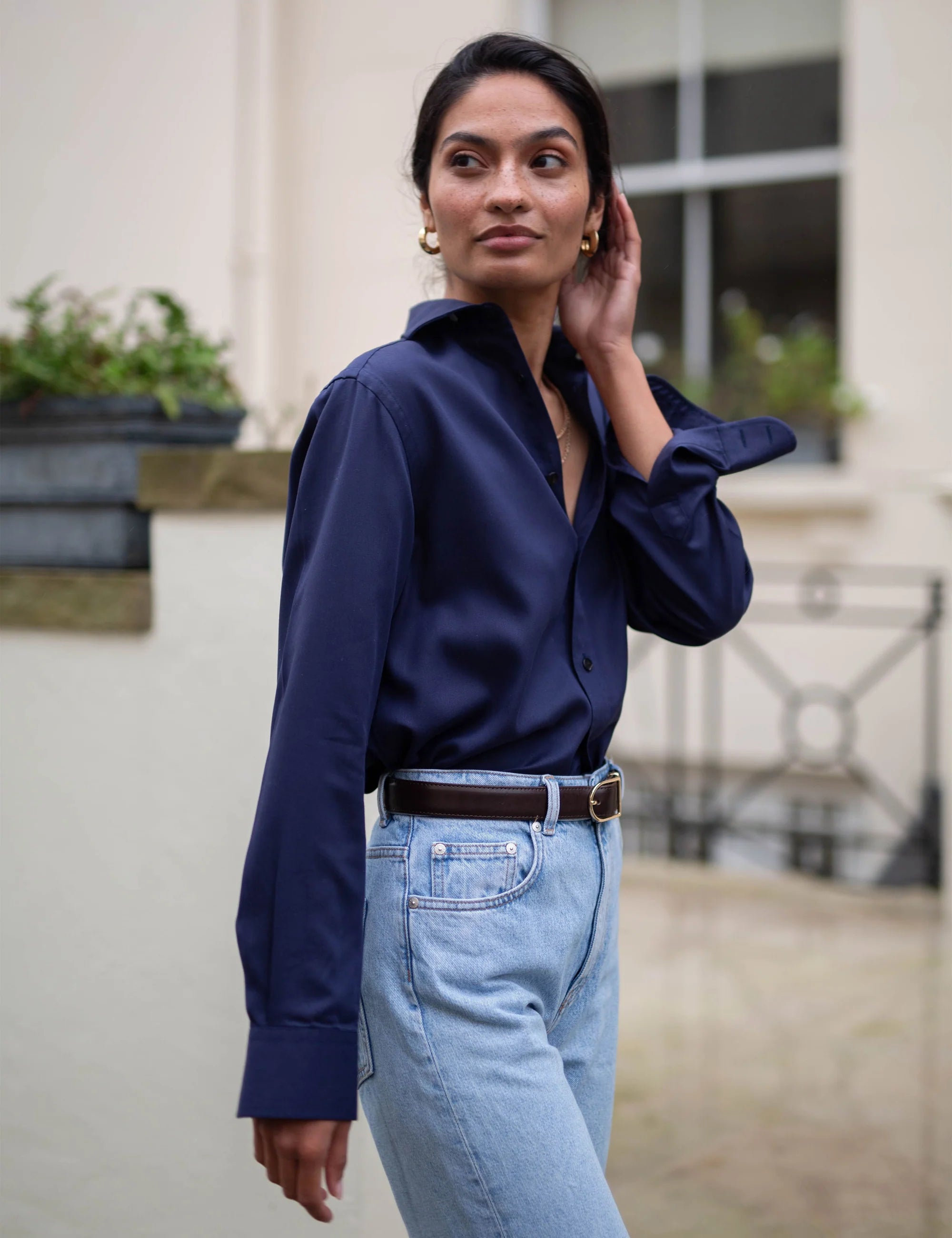 The Boyfriend: TENCEL™ Lyocell, Navy Blue Main image