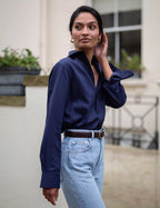 The Boyfriend: TENCEL™ Lyocell, Navy Blue