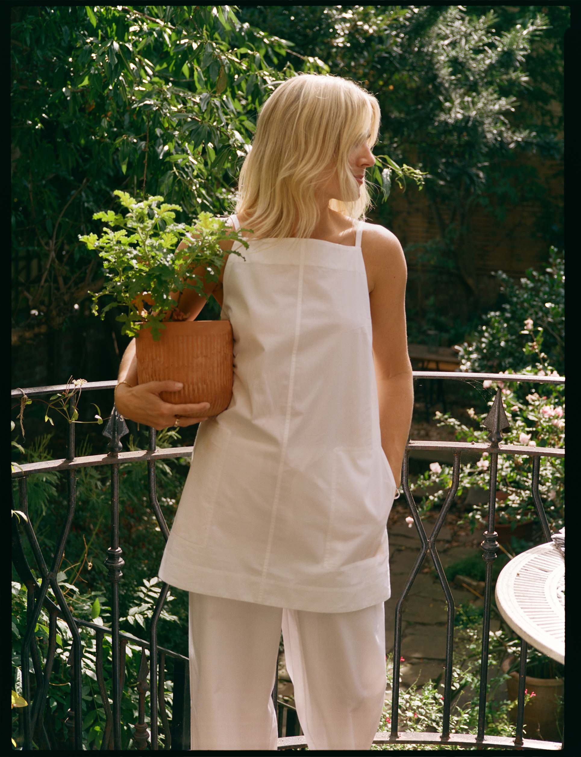 Andros Dress: Fine Poplin, White x Lucy Williams Main image