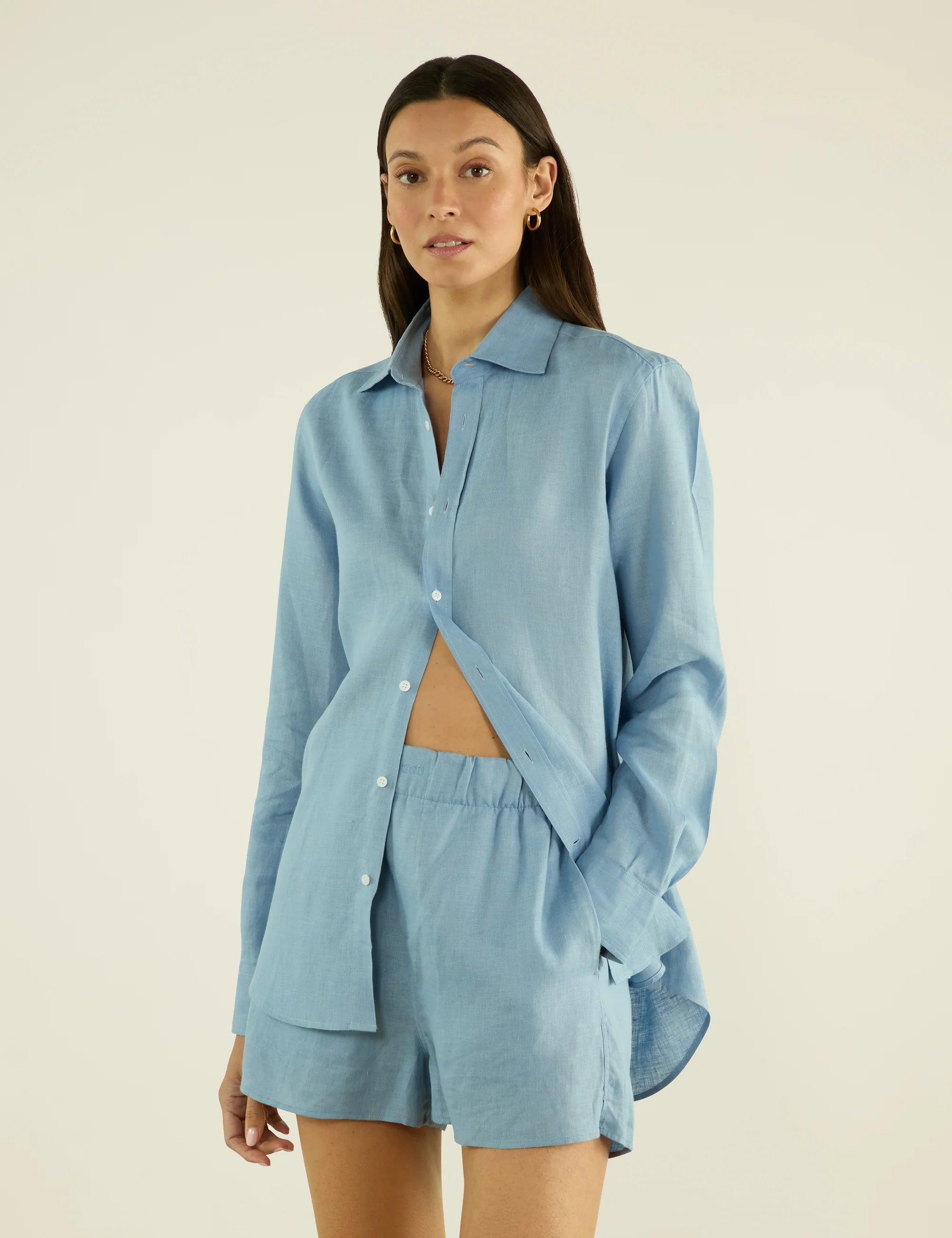 The Boxer: Linen, Storm Blue Main image