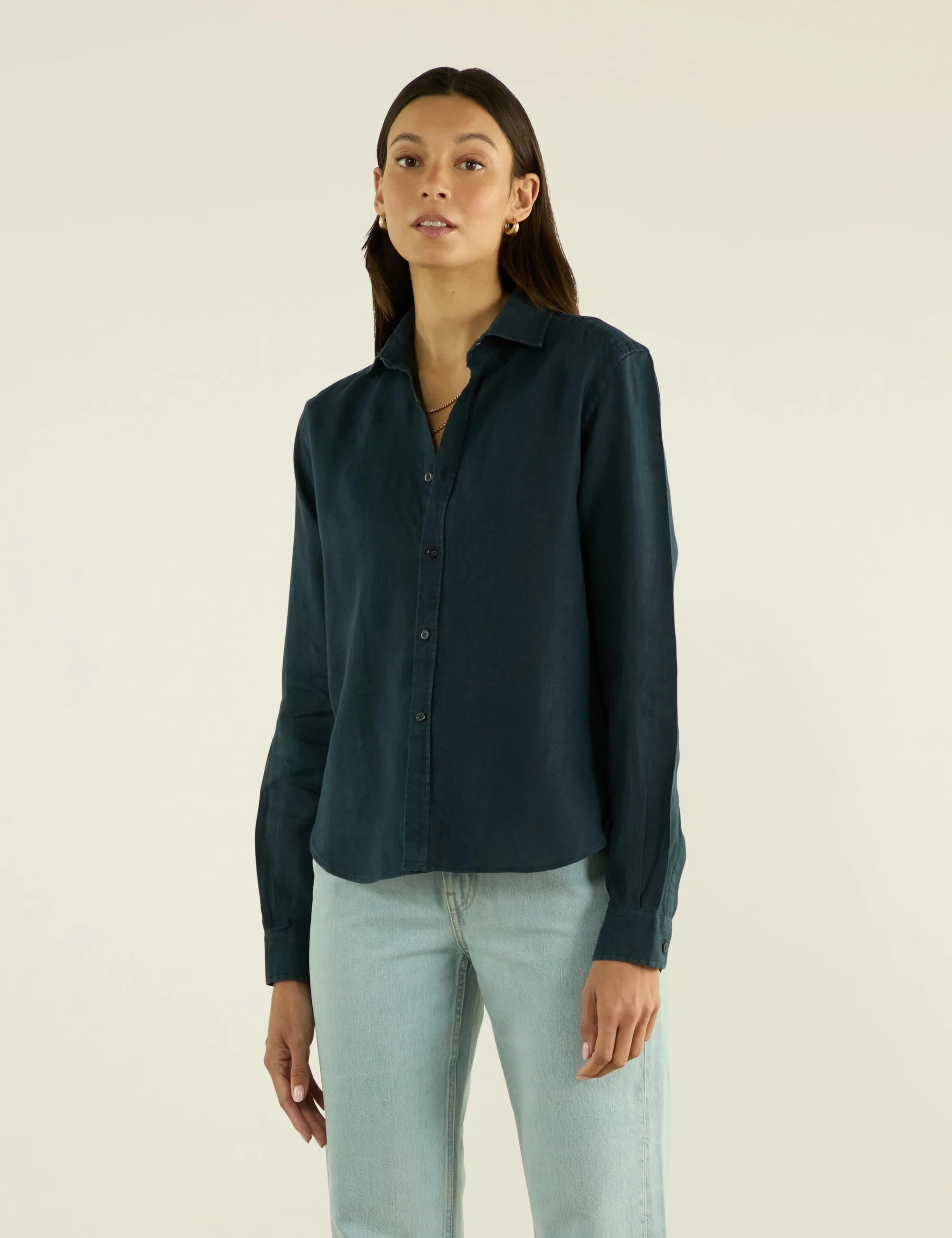 The Classic: Linen, Navy Blue Main image