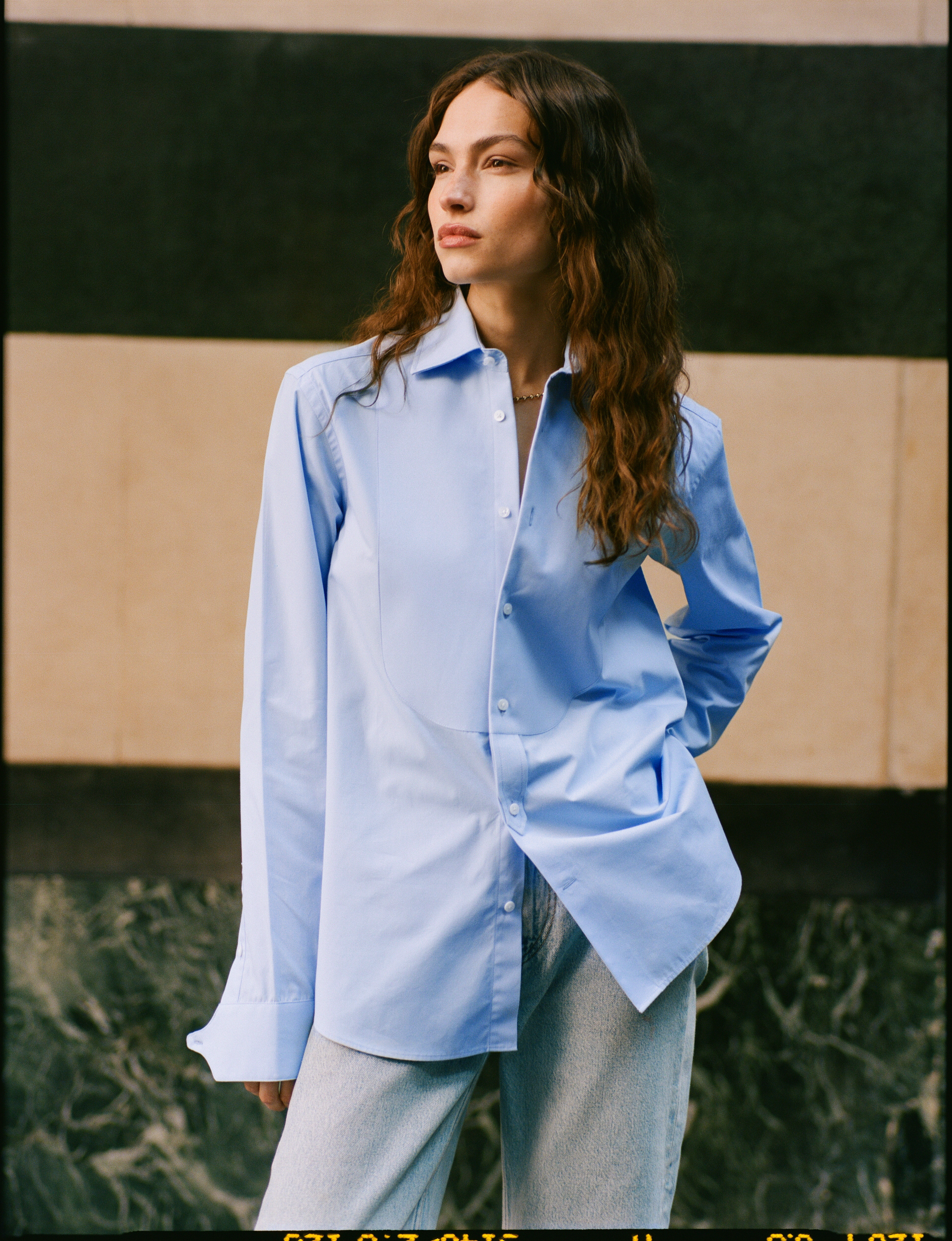 The Dress Shirt Curved Bib: Poplin, Sky Blue Main image