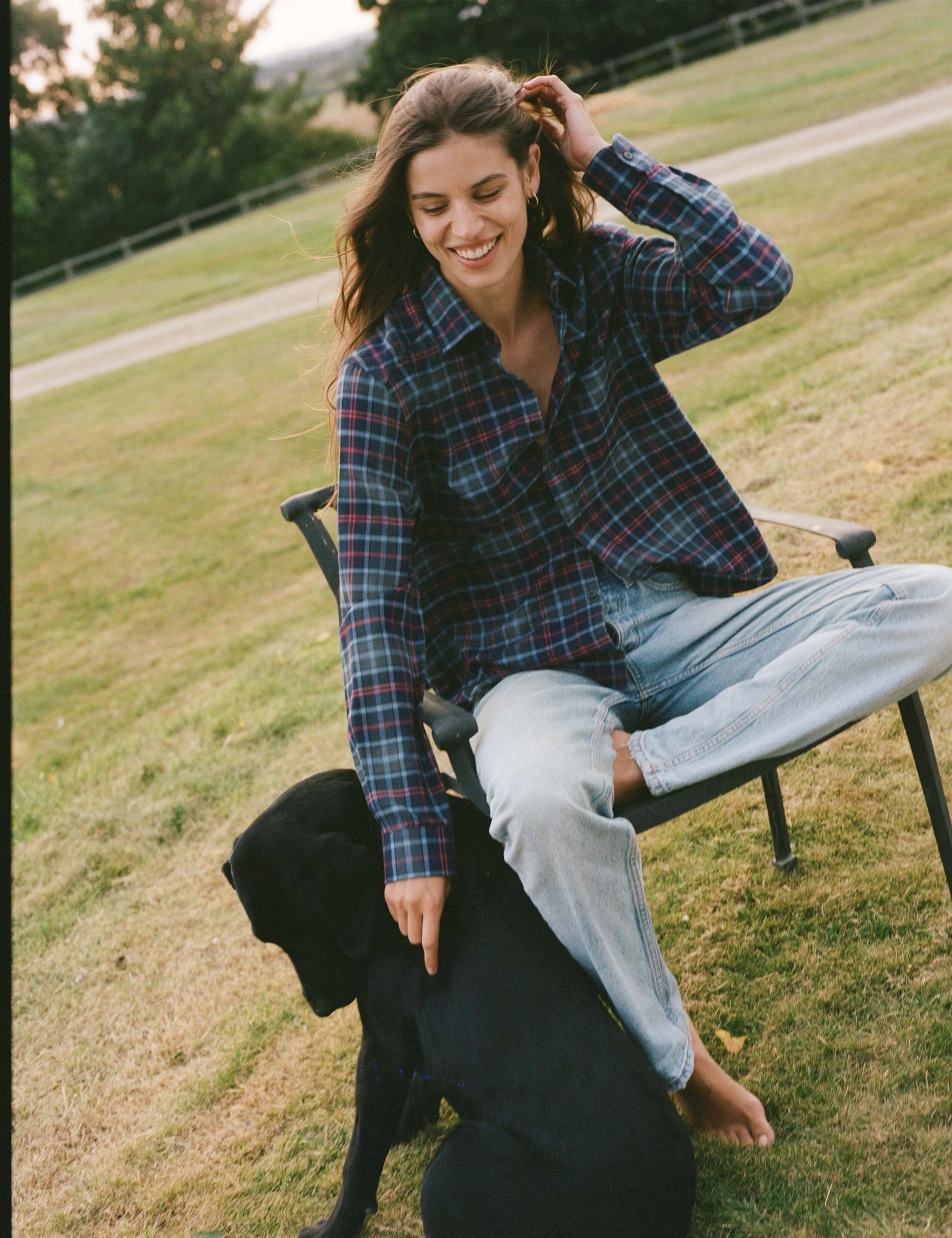 The Classic: Fine Brushed, Blue and Red Plaid Main image
