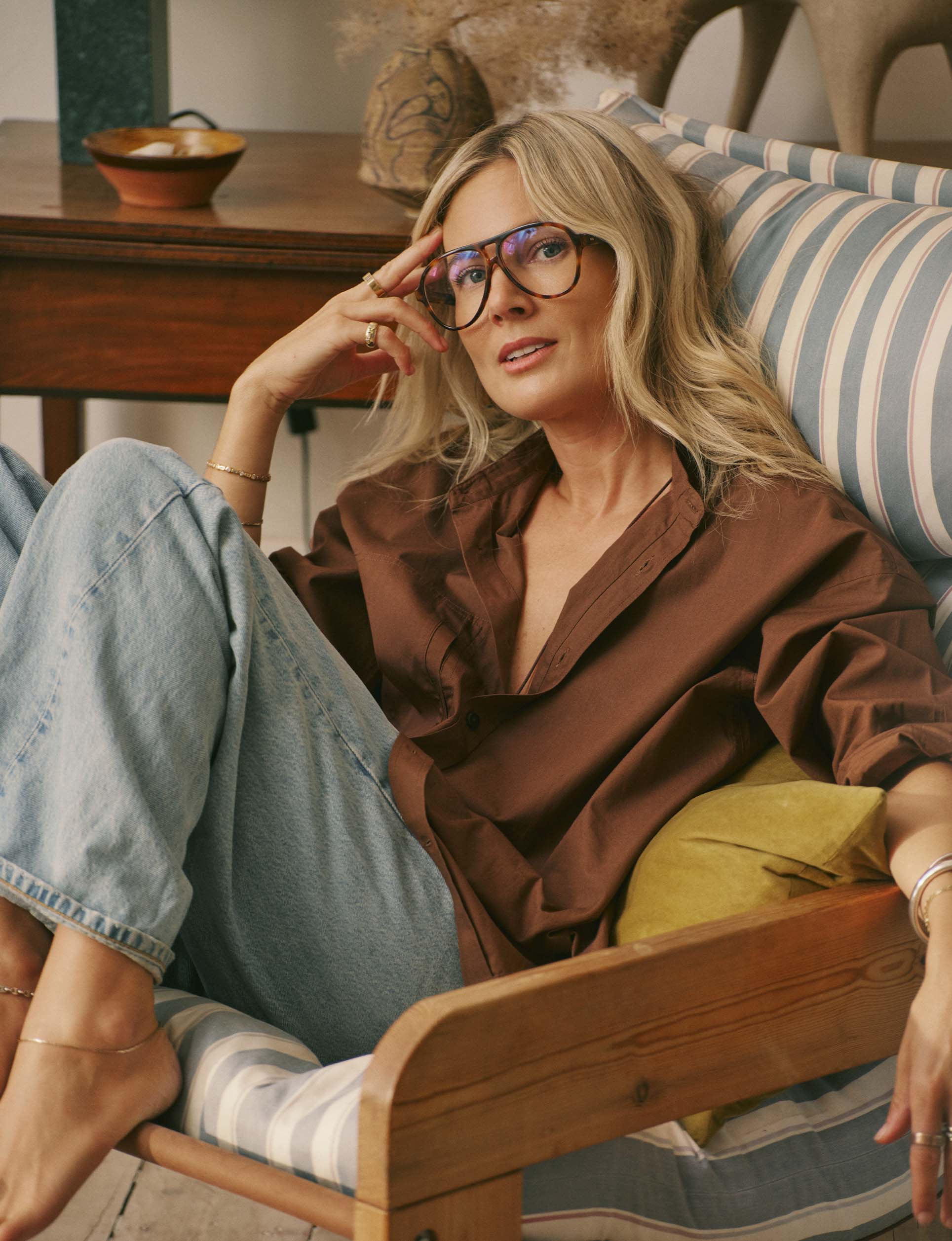 Portlligat Shirt: Fine Poplin, Mocha x Lucy Williams Main image