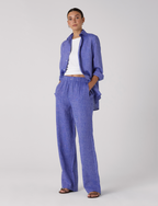 The Set: Linen Lapis Shirt & Palazzo