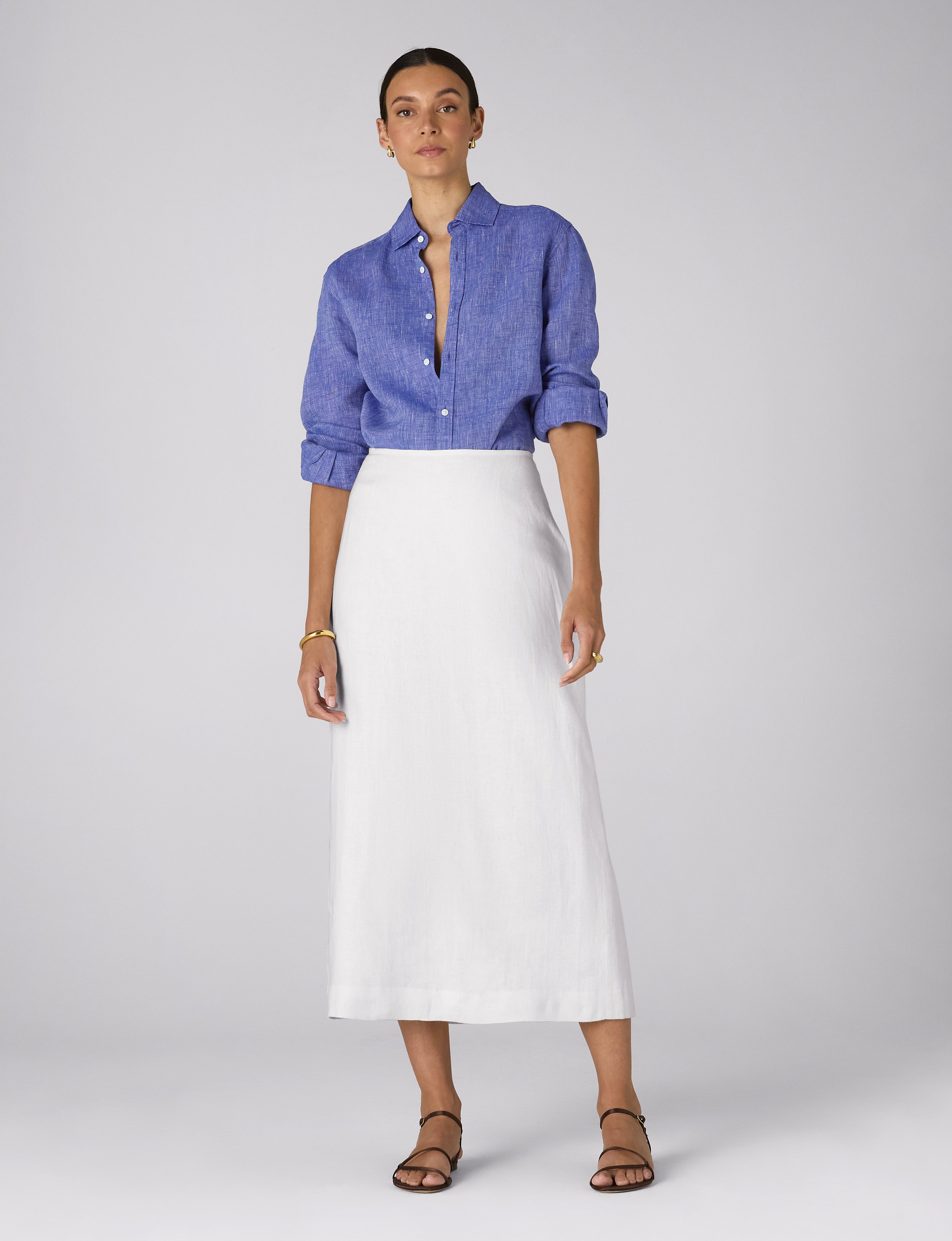 Clara Skirt: Linen, White Secondary image