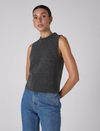 Skye Vest: Yak Wool, Dark Grey Melange