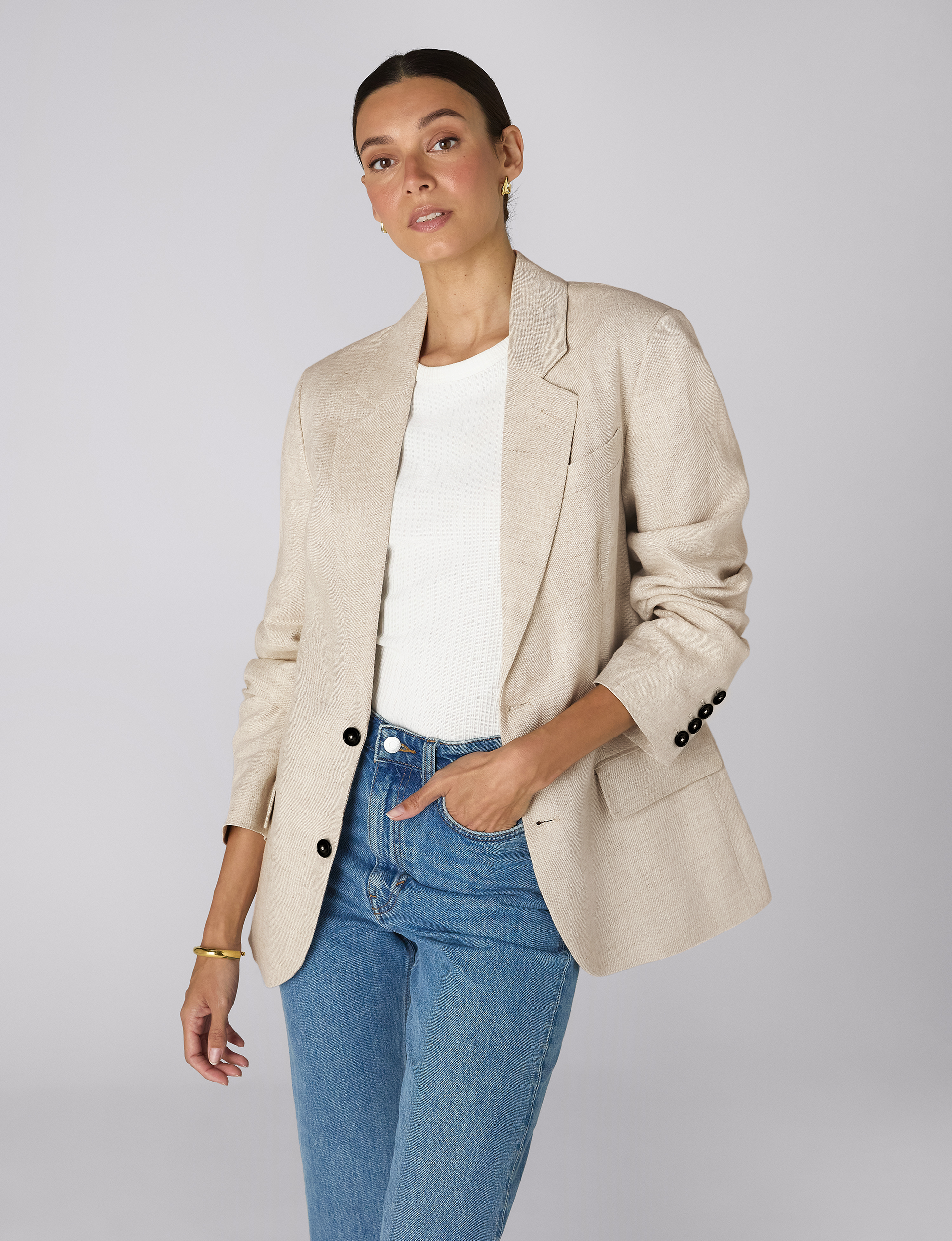 MuteThread Hutton Blazer: Linen, Oatmeal Secondary image