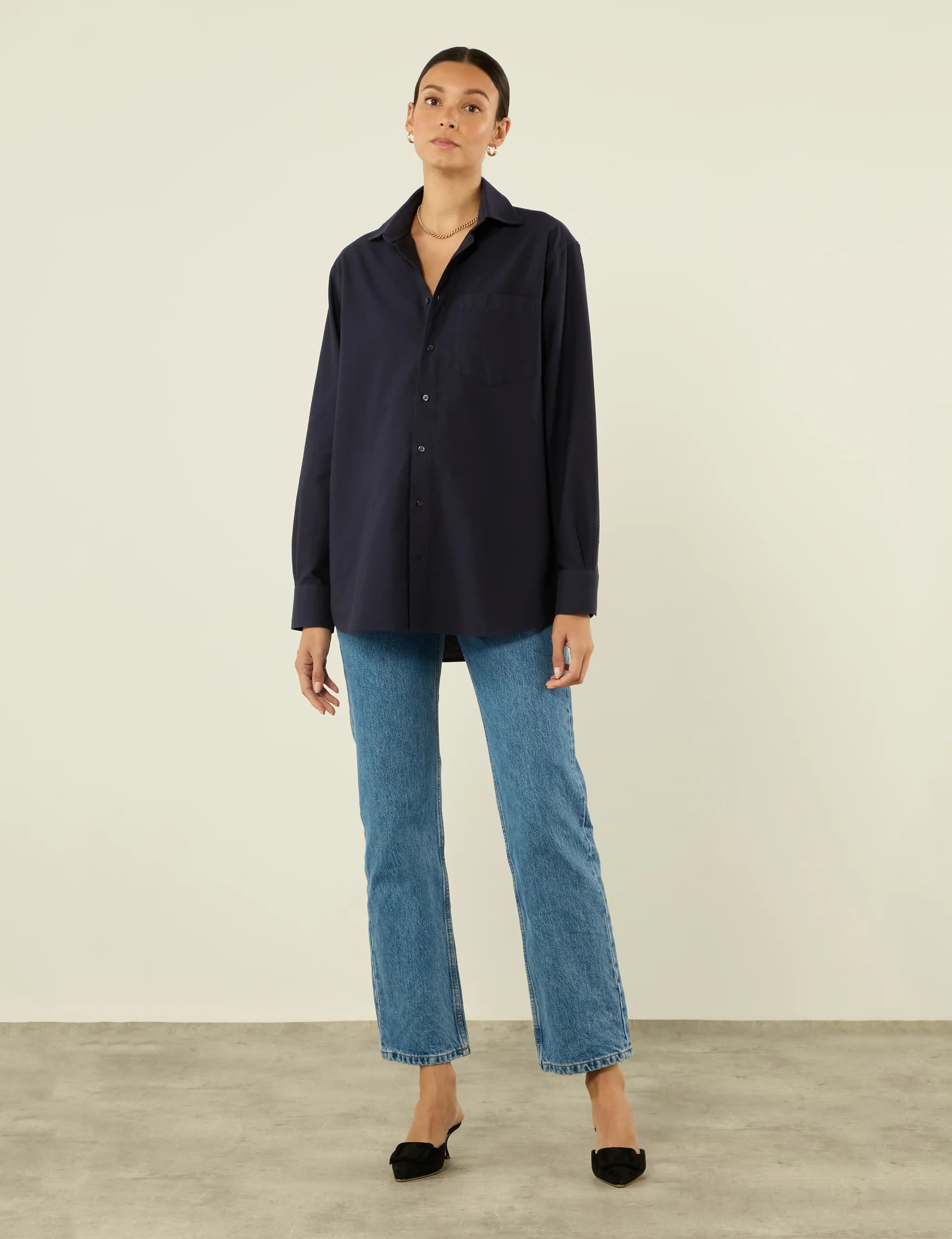 The Oversized: Oxford, Navy Blue Secondary image