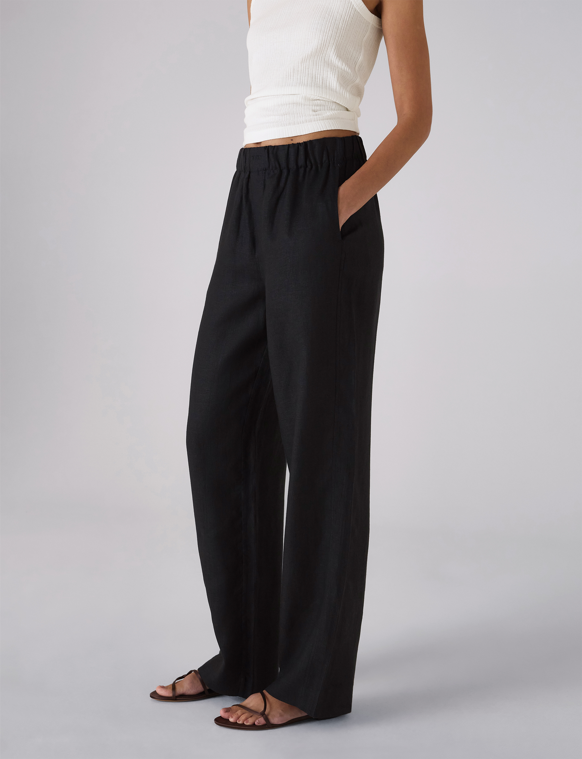 The Set: Linen Black Shirt & Palazzo
