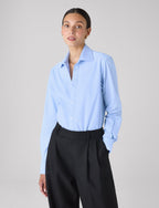 The Boyfriend: Fine Poplin, Sky Blue