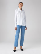 The Boyfriend Exaggerated Cuff: Fine Poplin, White