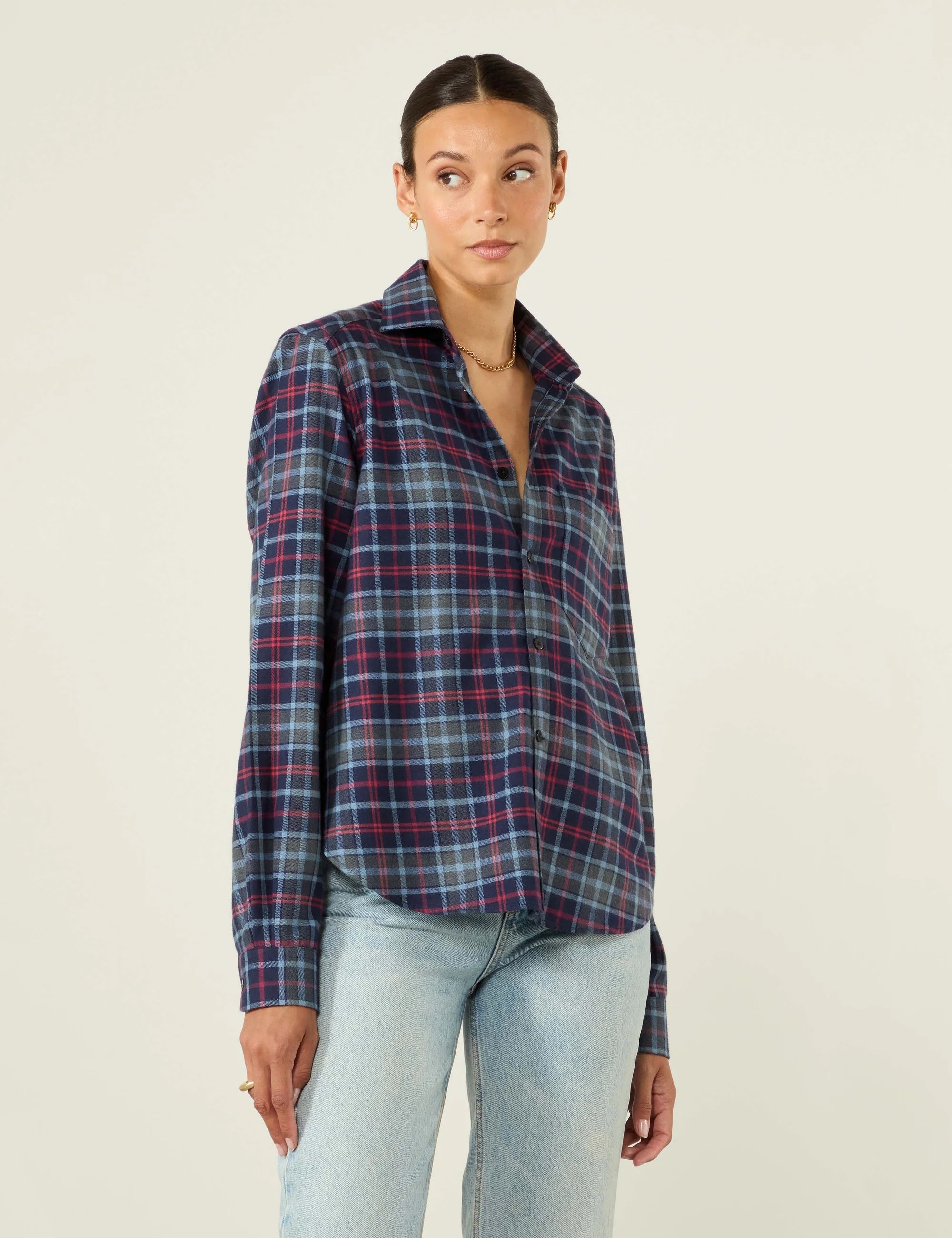 The Classic: Fine Brushed, Blue and Red Plaid Secondary image
