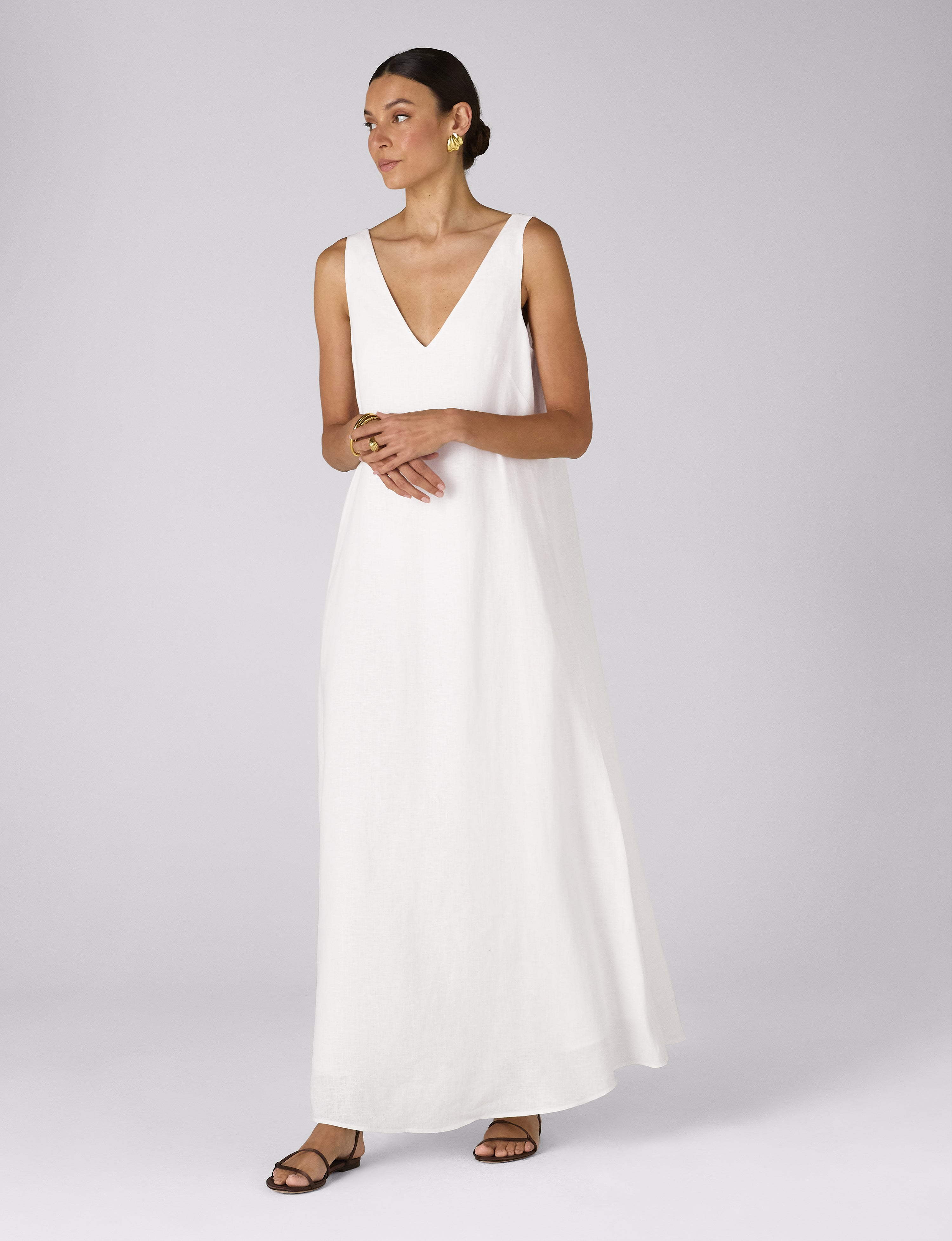 Blenheim Dress: Linen, White Secondary image
