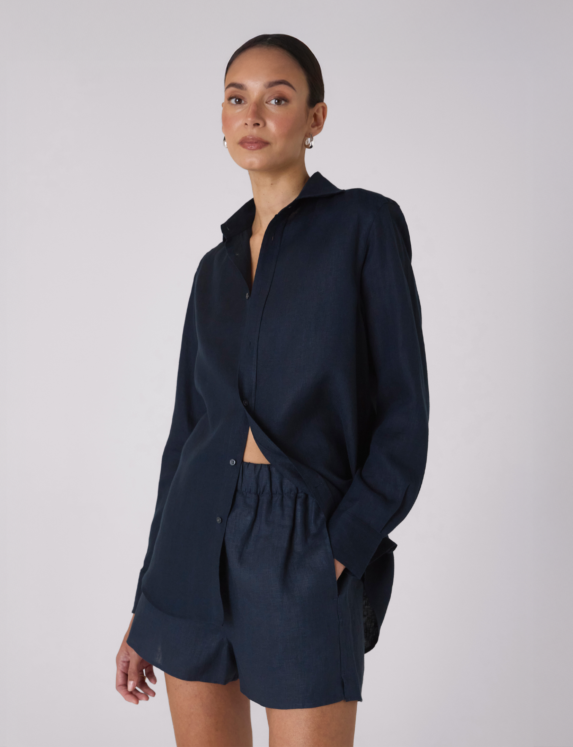 The Boxer: Linen, Navy Blue Secondary image