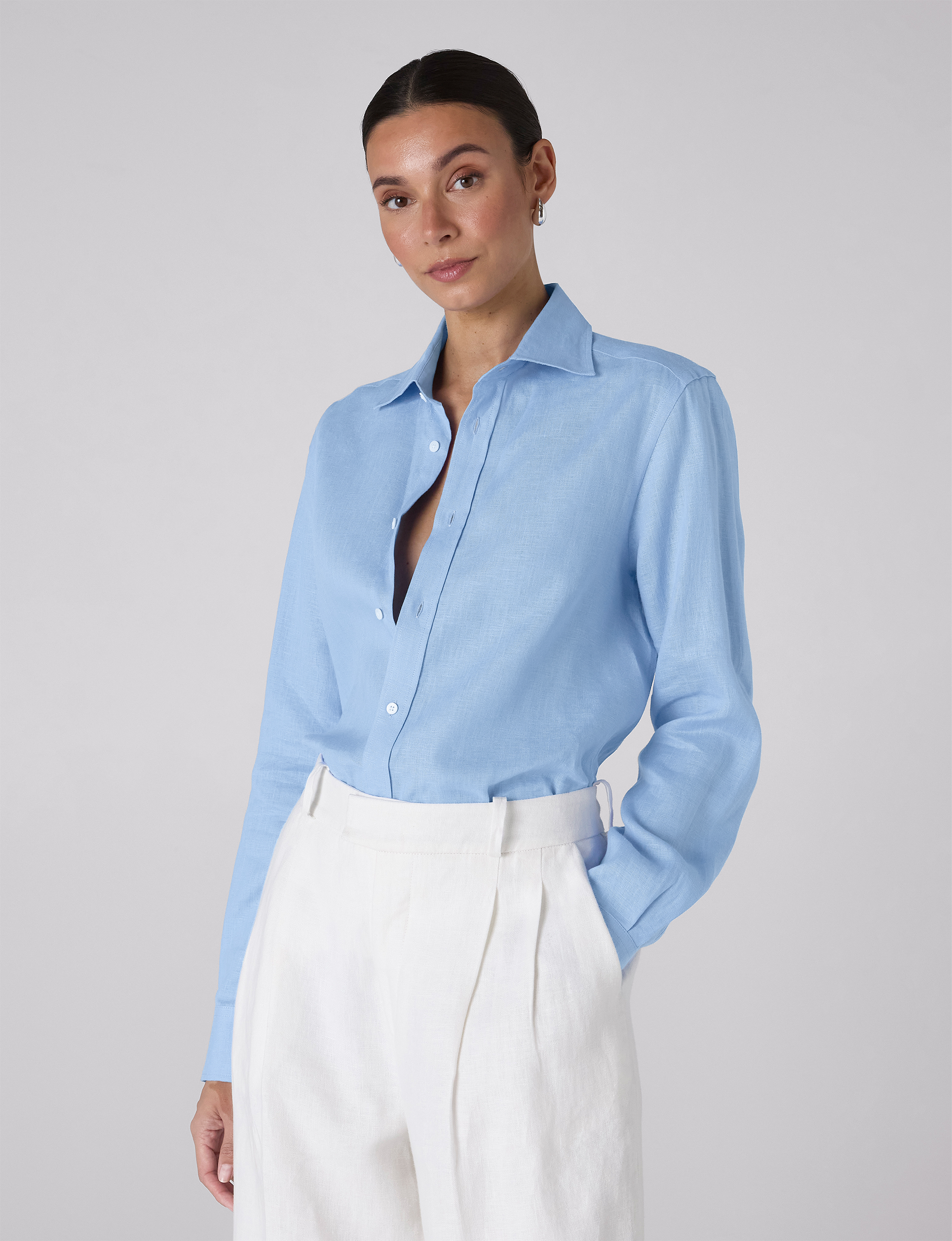 The Boyfriend: Linen, Cornflower Blue Secondary image