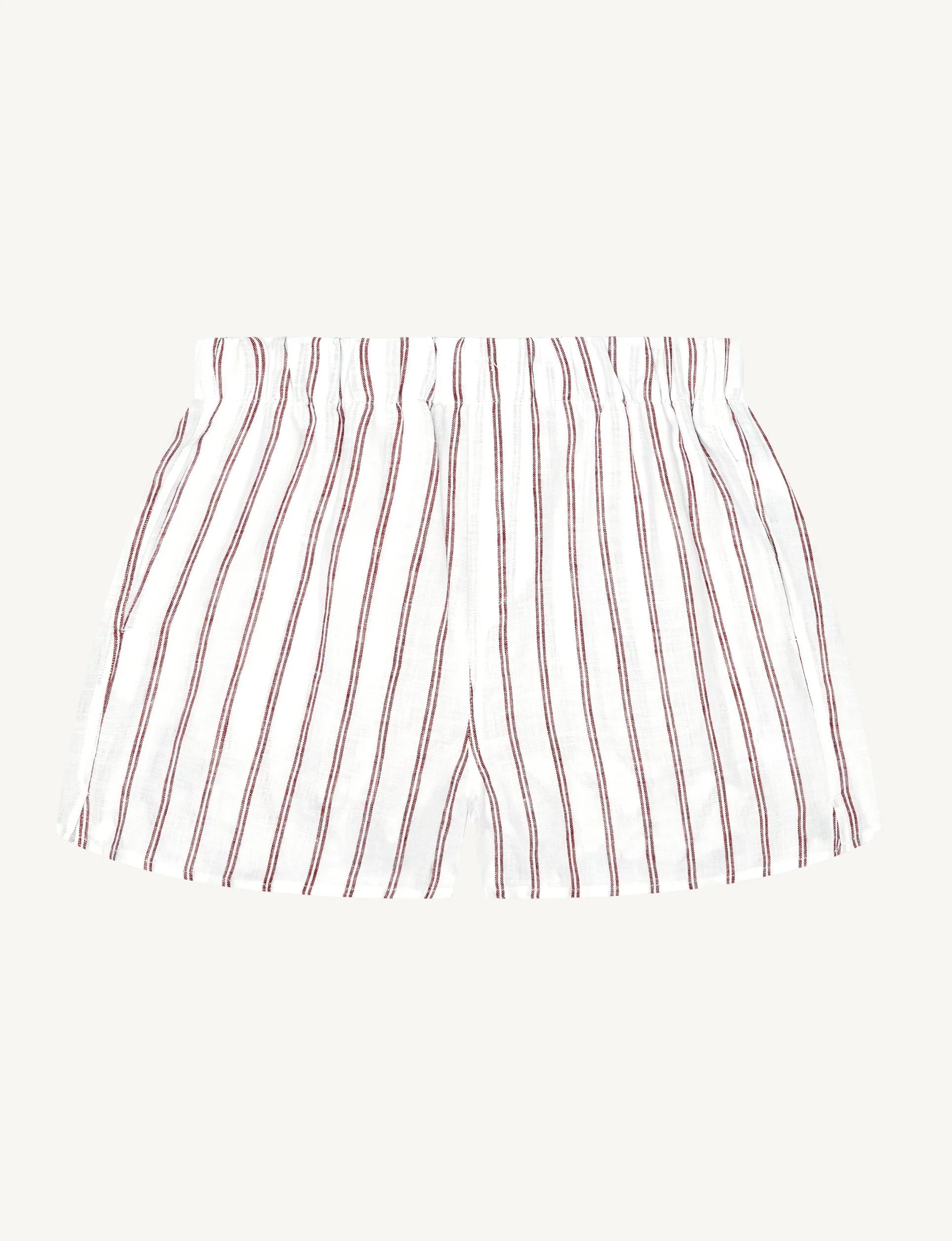 The Boxer: Linen, Burgundy Double Stripe Secondary image