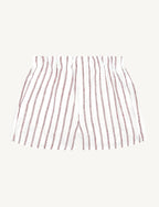 The Boxer: Linen, Burgundy Double Stripe