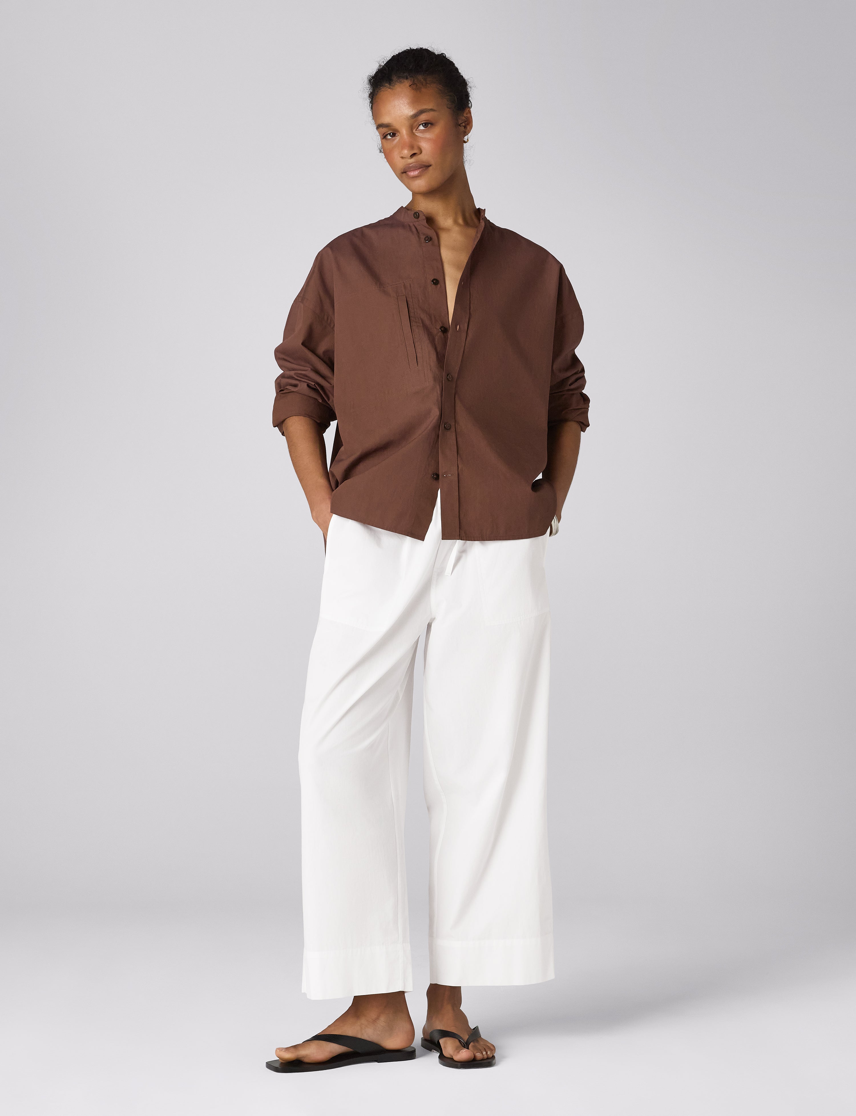Portlligat Shirt: Fine Poplin, Mocha x Lucy Williams Secondary image