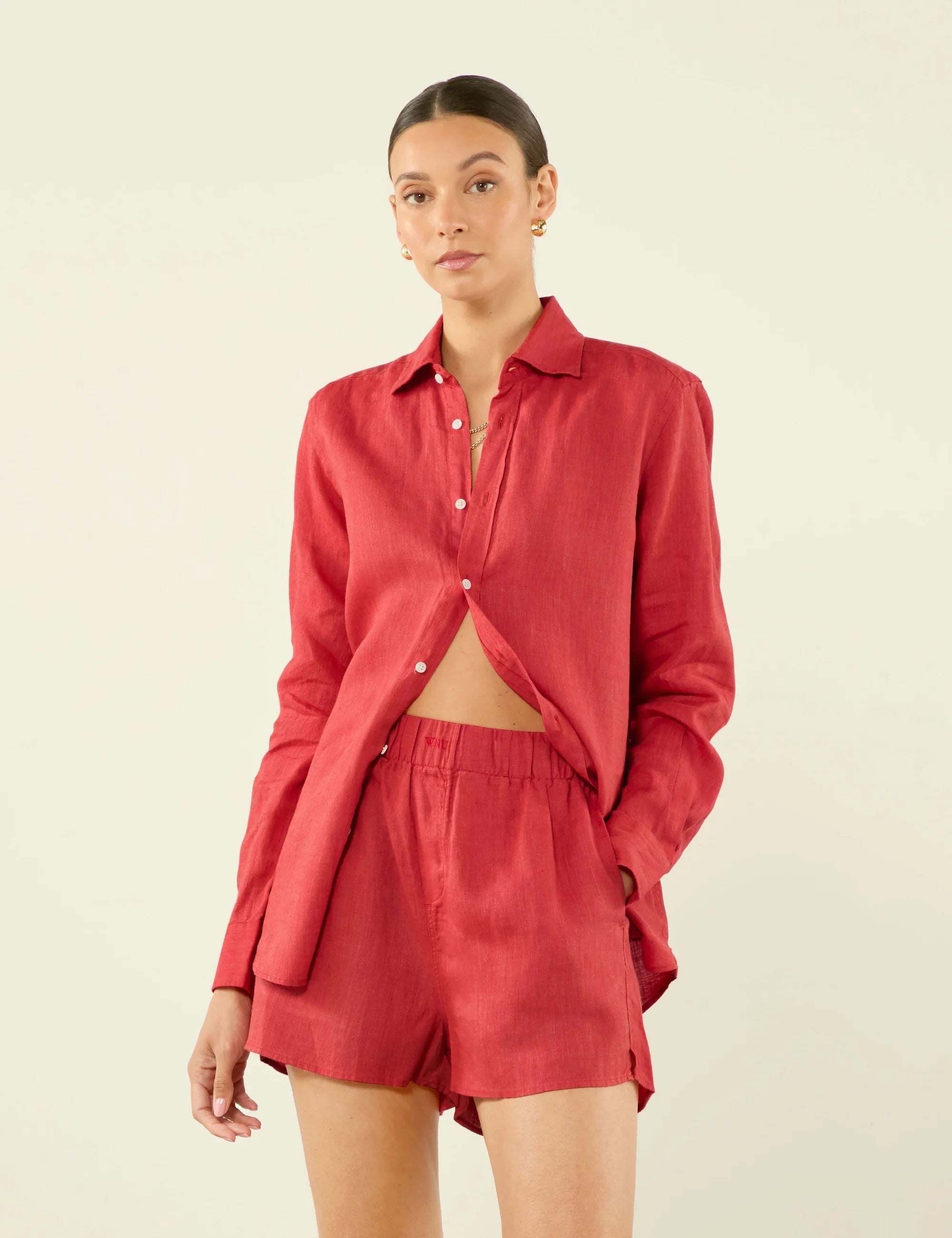 The Boxer: Linen, Cardinal Red Secondary image