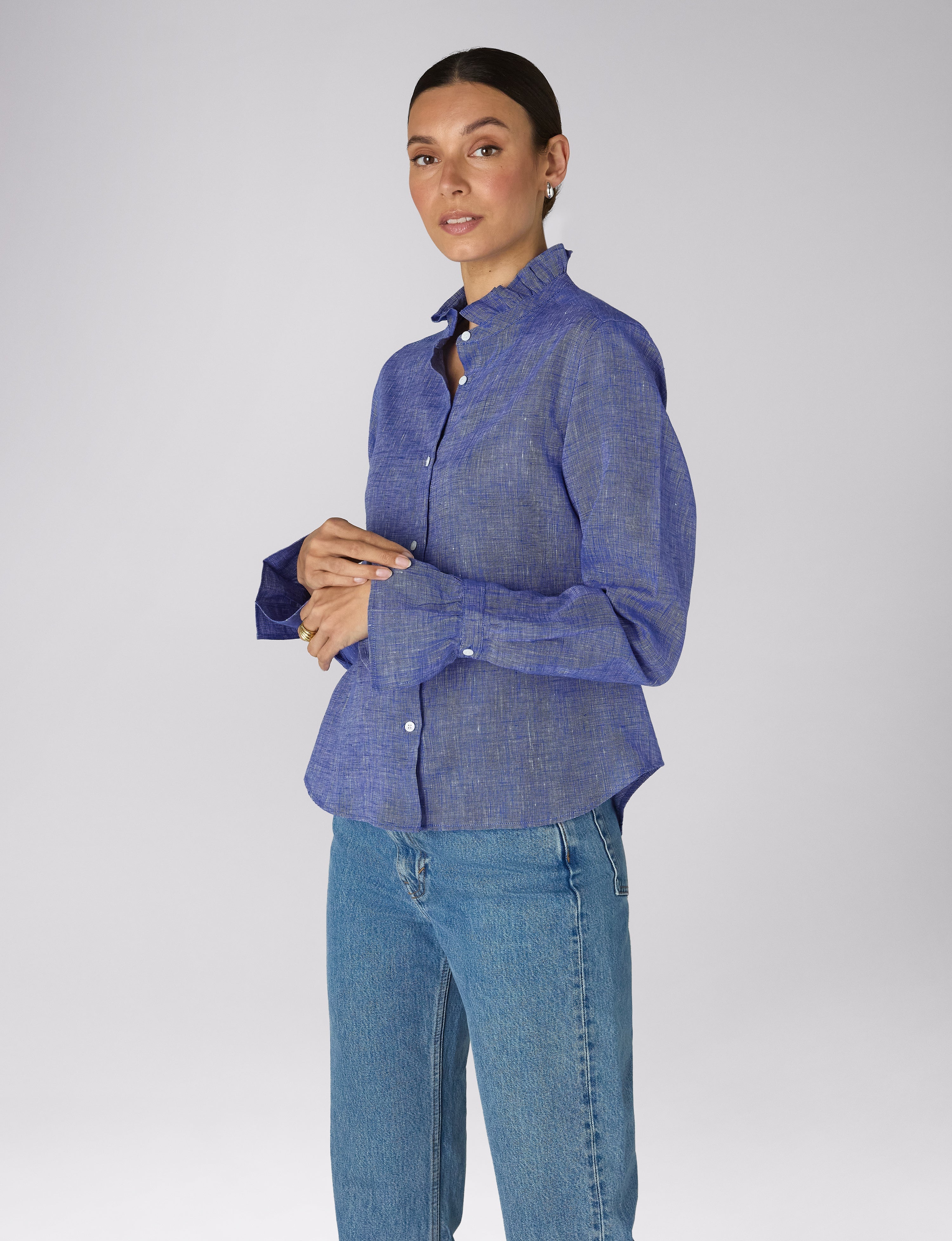 Kew Blouse: Linen, Lapis Blue Secondary image