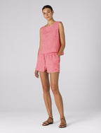 The Set: Linen Jackie Top & Court Short, Post Box Red Gingham