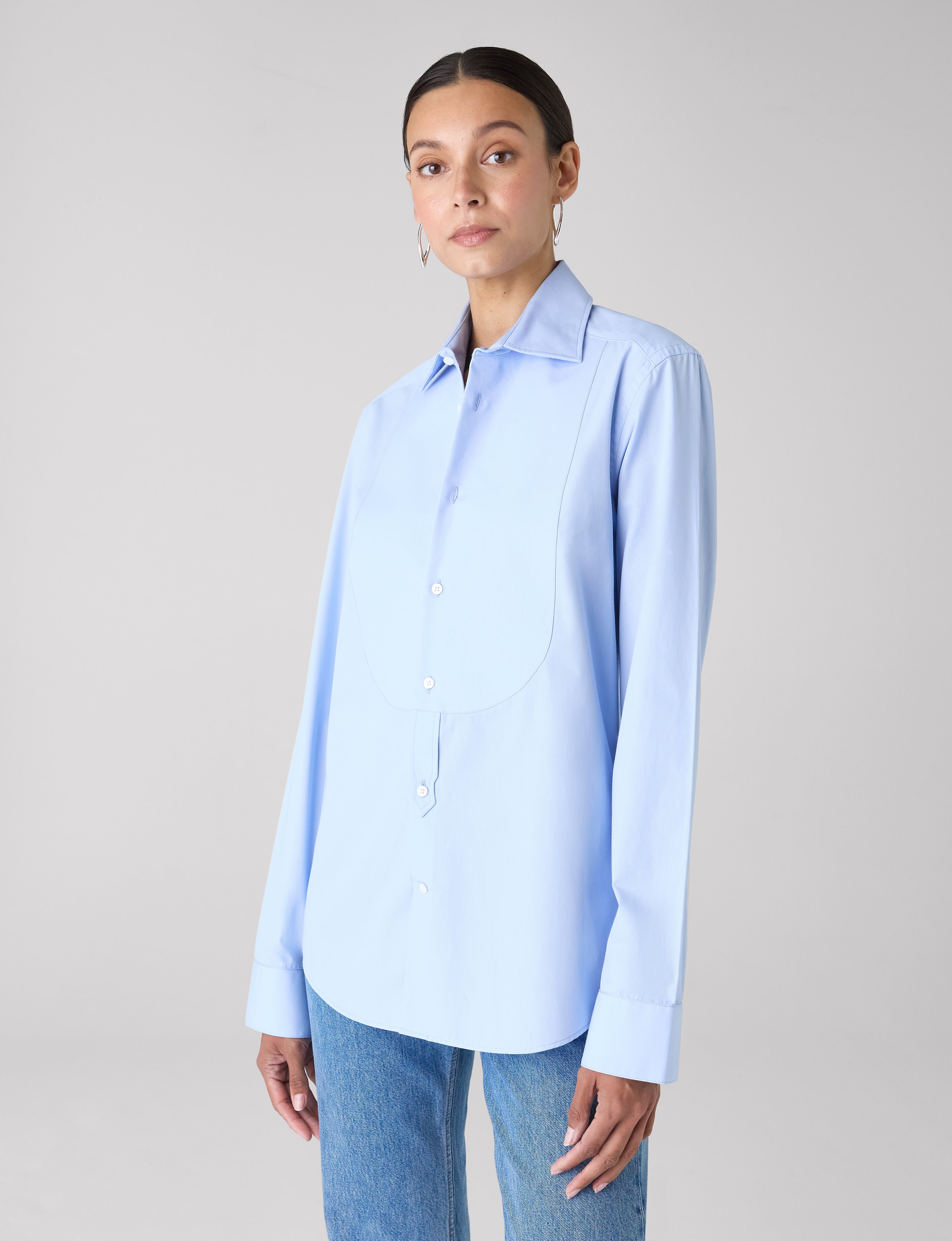 The Dress Shirt Curved Bib: Poplin, Sky Blue Secondary image