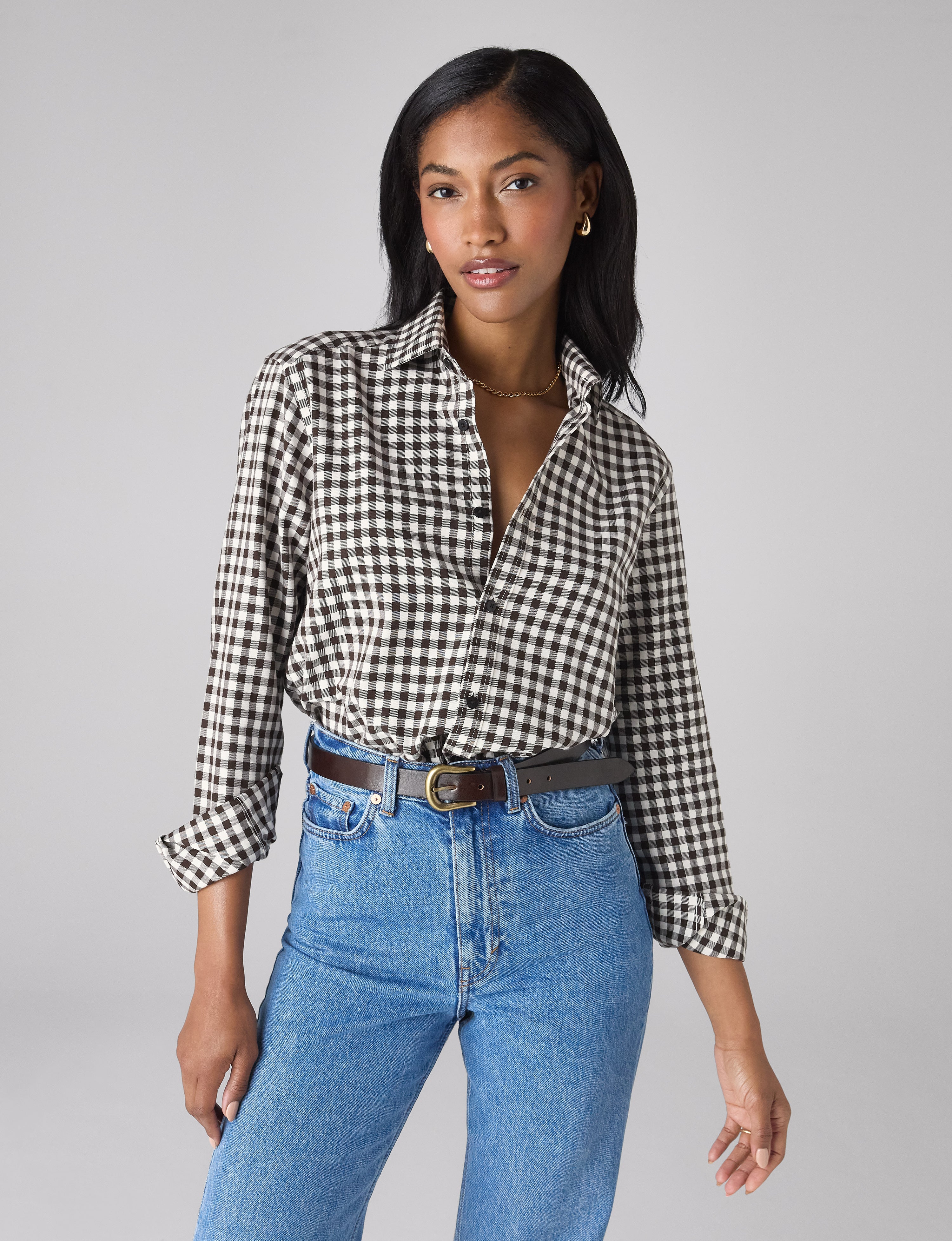 The Classic: Fine Brushed, Chocolate Gingham Secondary image