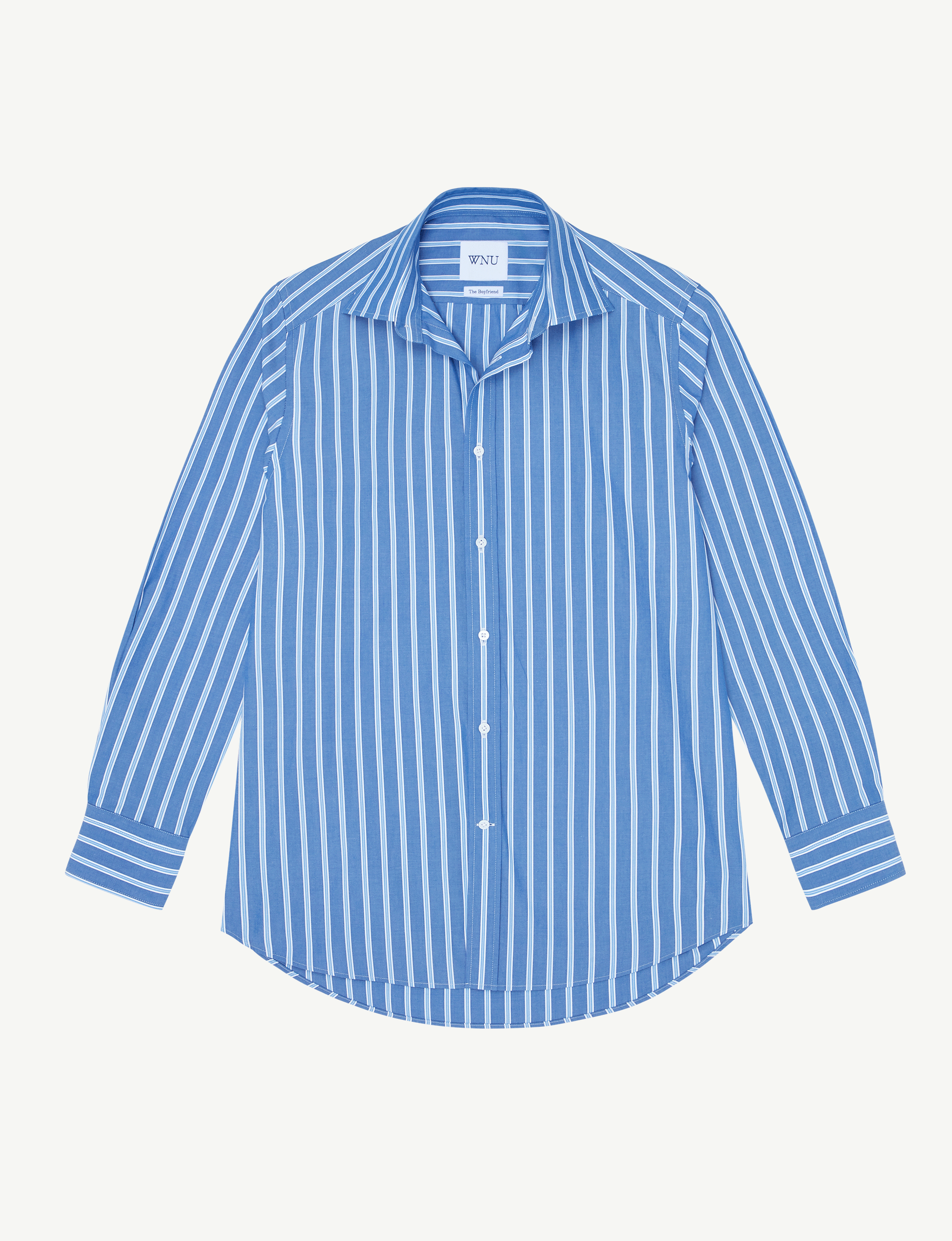 The Boyfriend: Fine Poplin, Blue Multi Stripe Secondary image