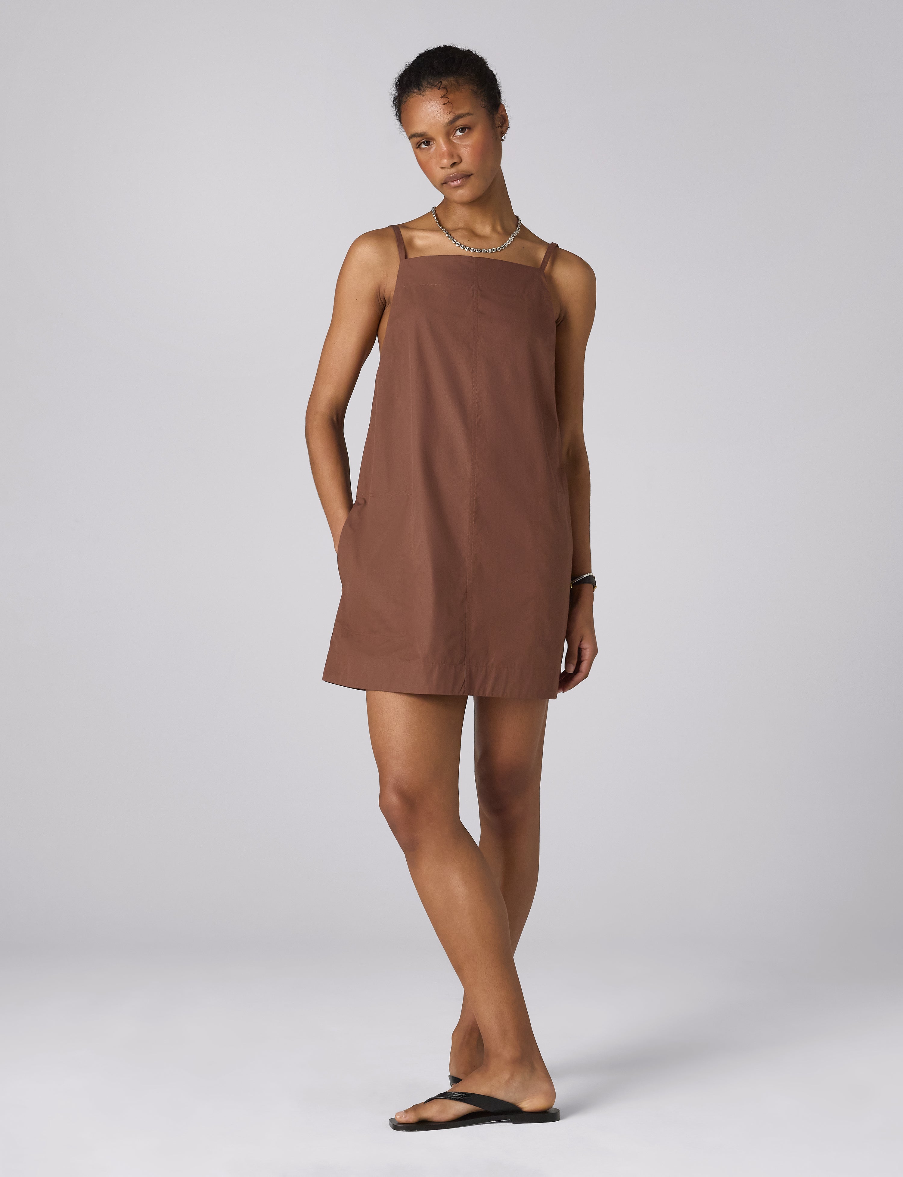 Andros Dress: Fine Poplin, Mocha x Lucy Williams Secondary image