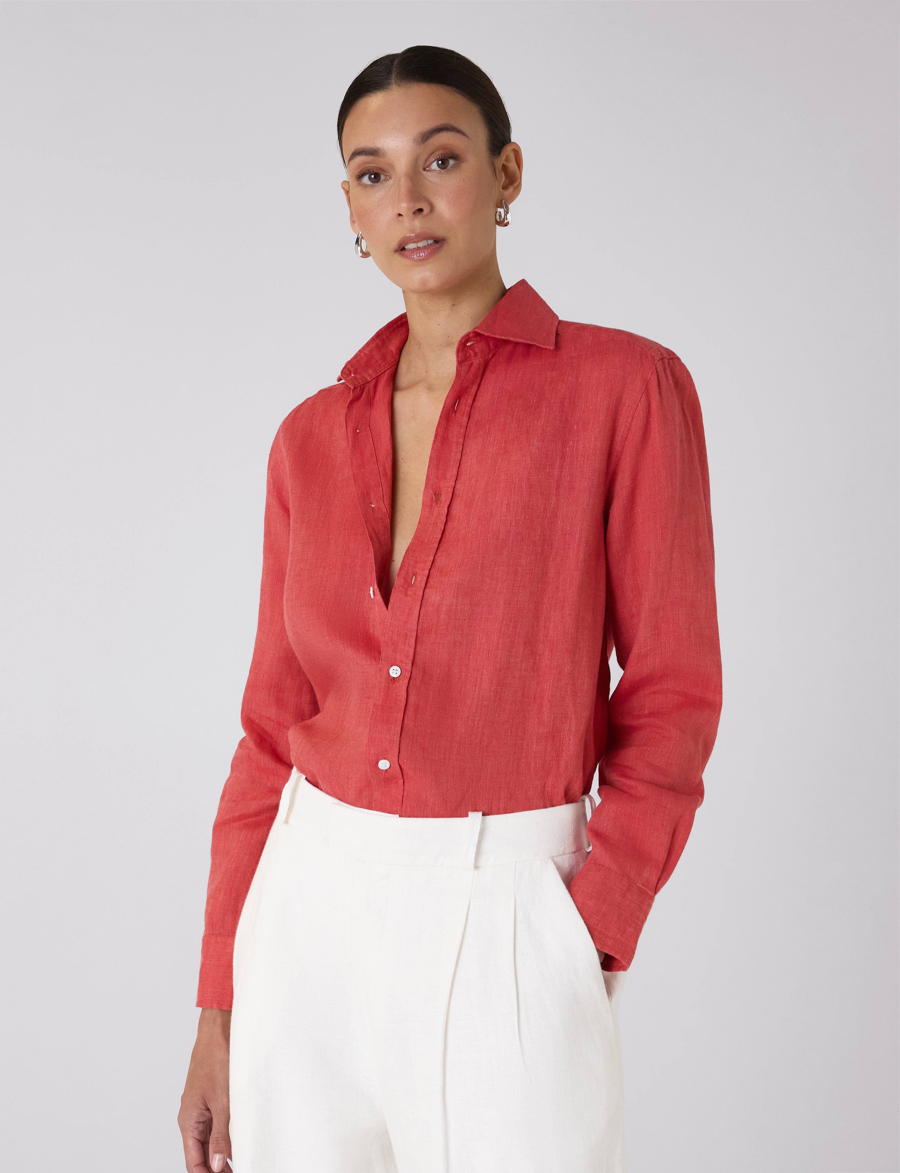 The Boyfriend: Linen, Cardinal Red Secondary image