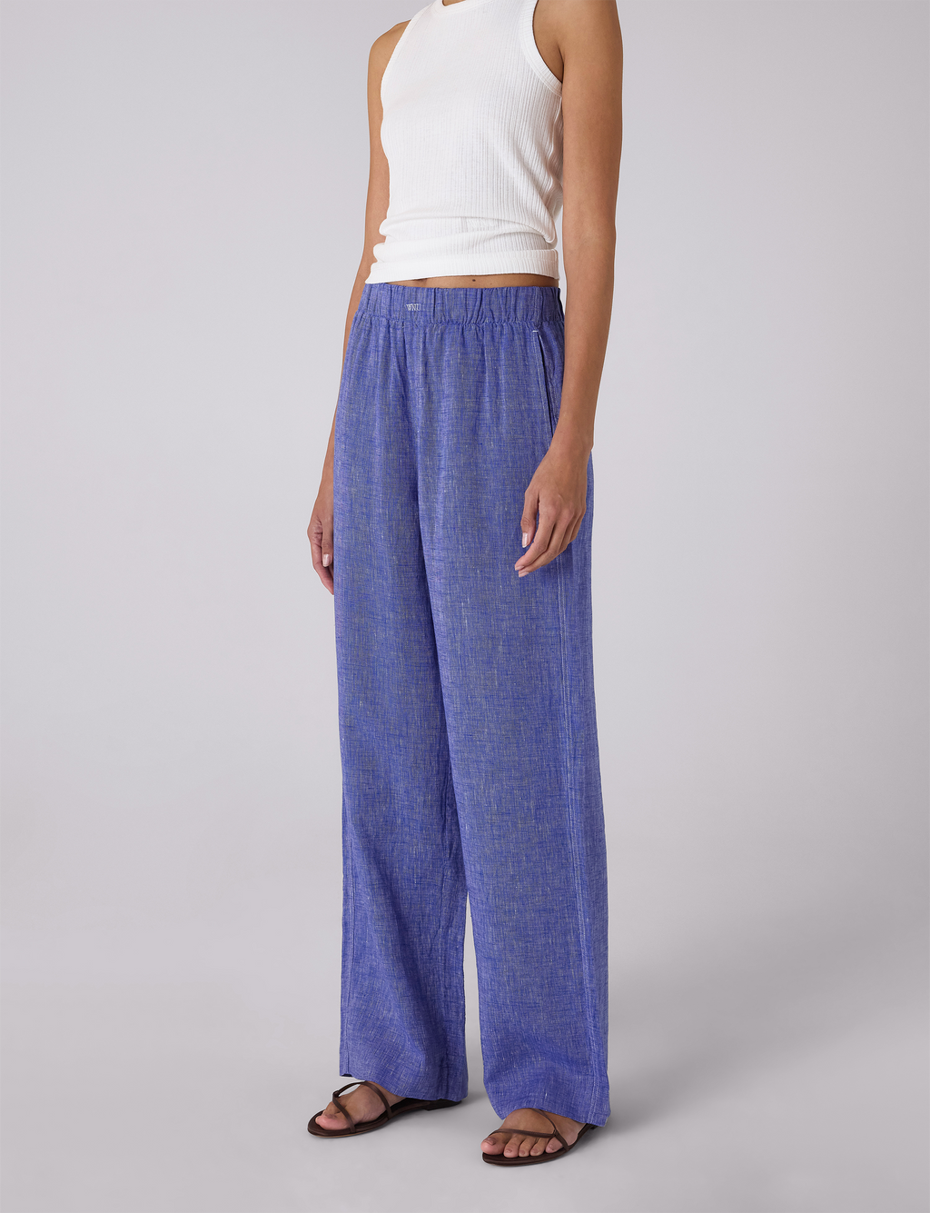 The Set: Linen Lapis Shirt & Palazzo