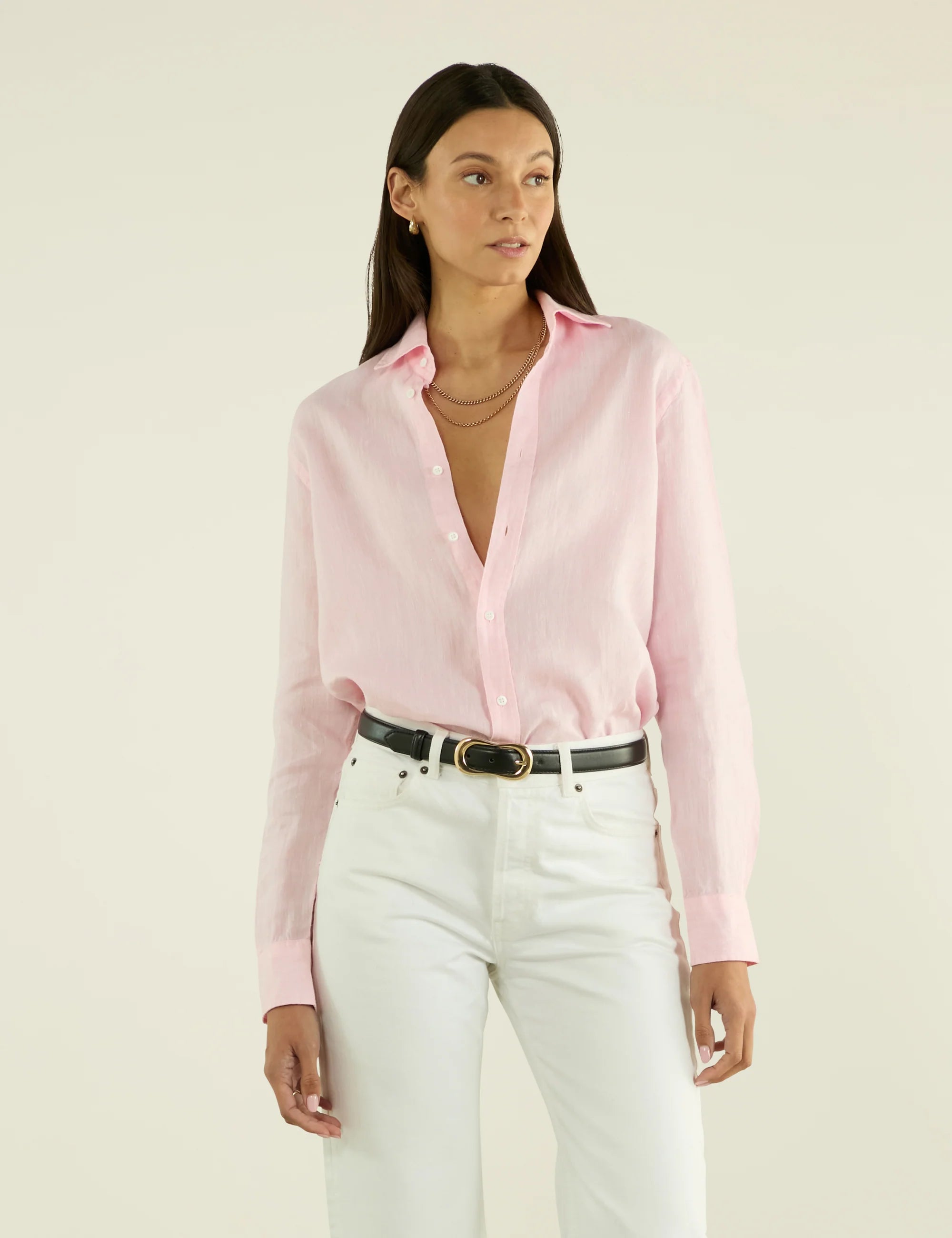The Boyfriend: Linen, Grapefruit Pink Secondary image
