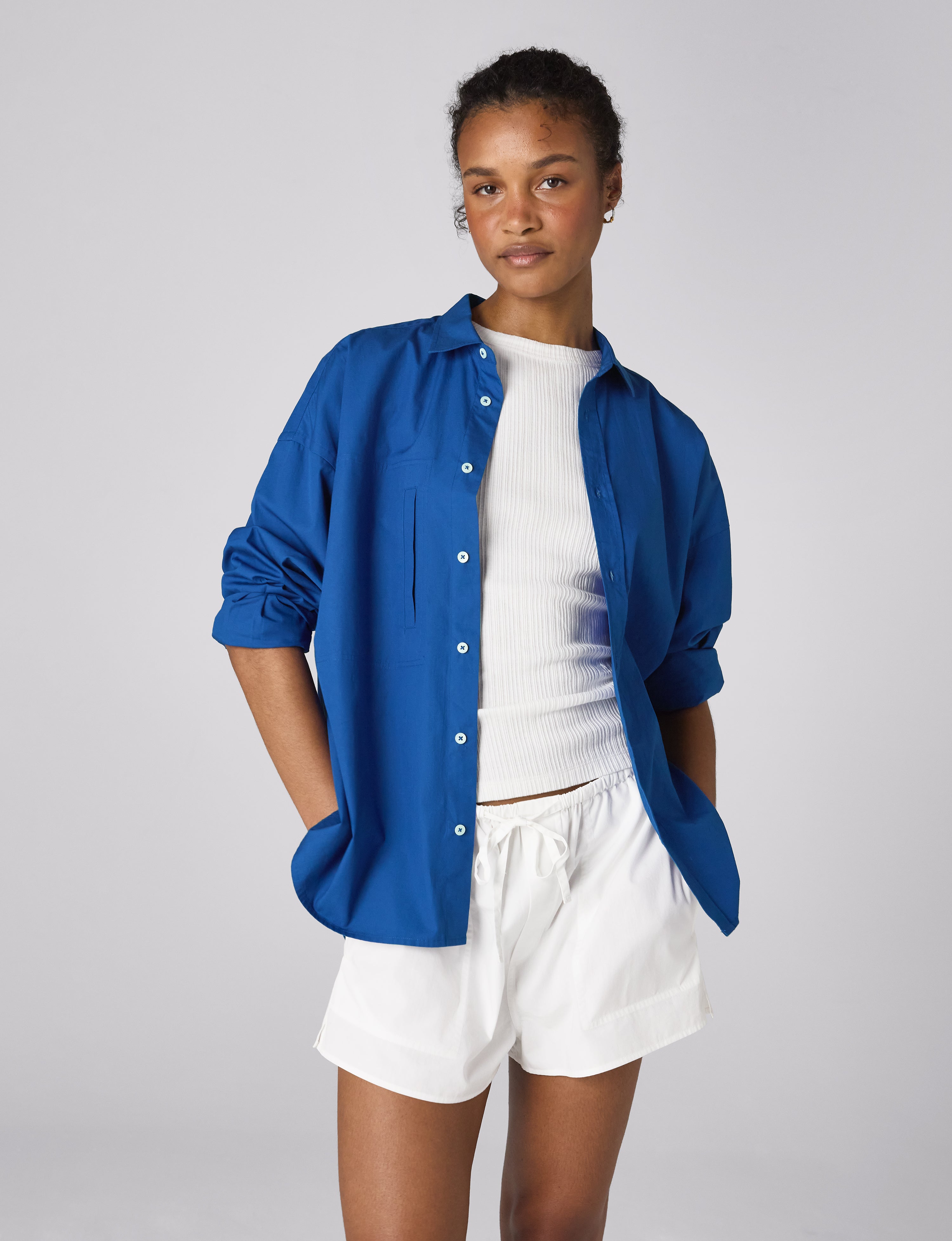 Sóller Shirt: Fine Poplin, Cobalt Blue x Lucy Williams Secondary image