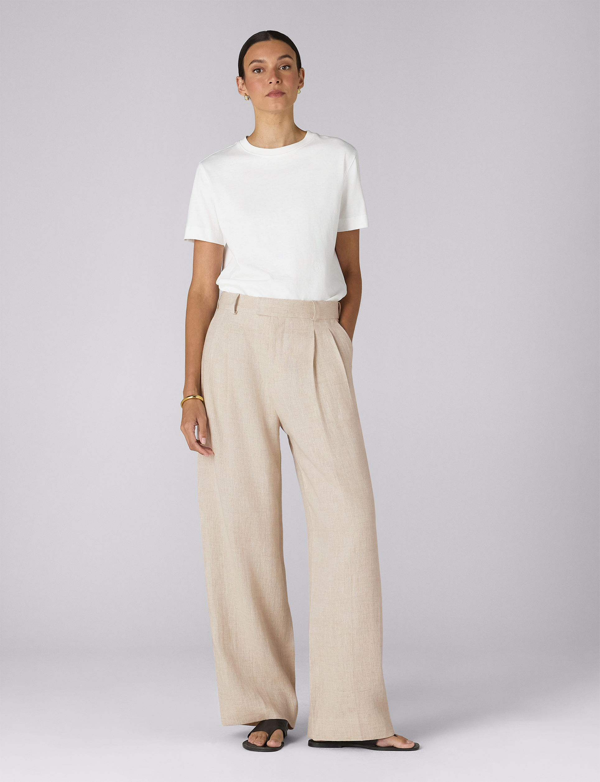 Rampling Trouser: Linen, Oatmeal Secondary image