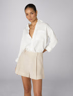 Penn Tailored Short: Linen, Oatmeal