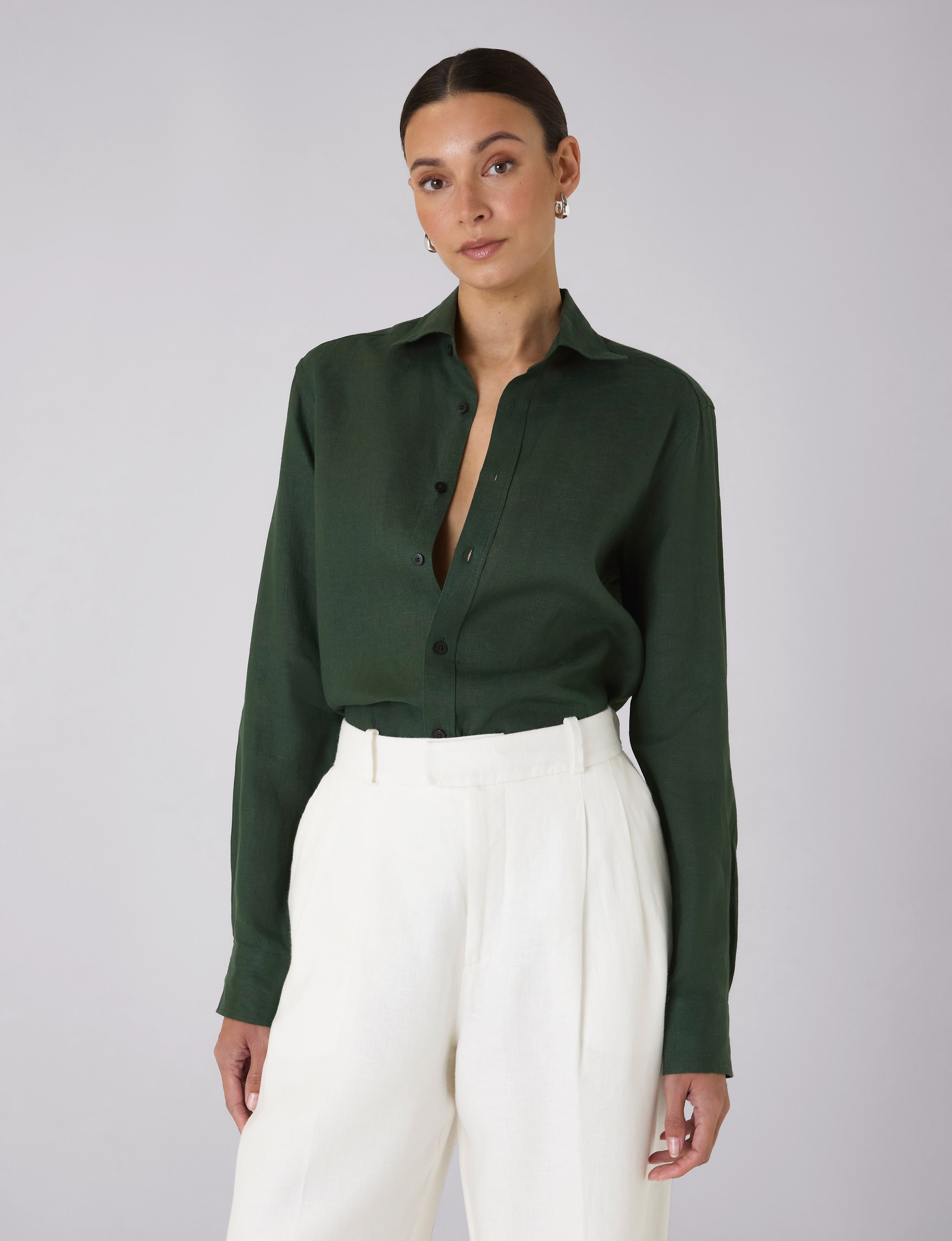 The Boyfriend: Linen, Hunter Green Secondary image